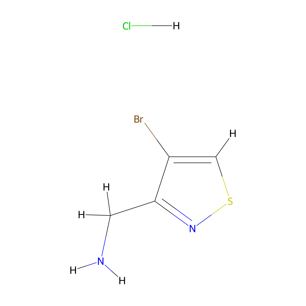 (4-Bromoisothiazol-3-yl)methanamine hydrochloride molecular structure, CAS 2375181-34-1