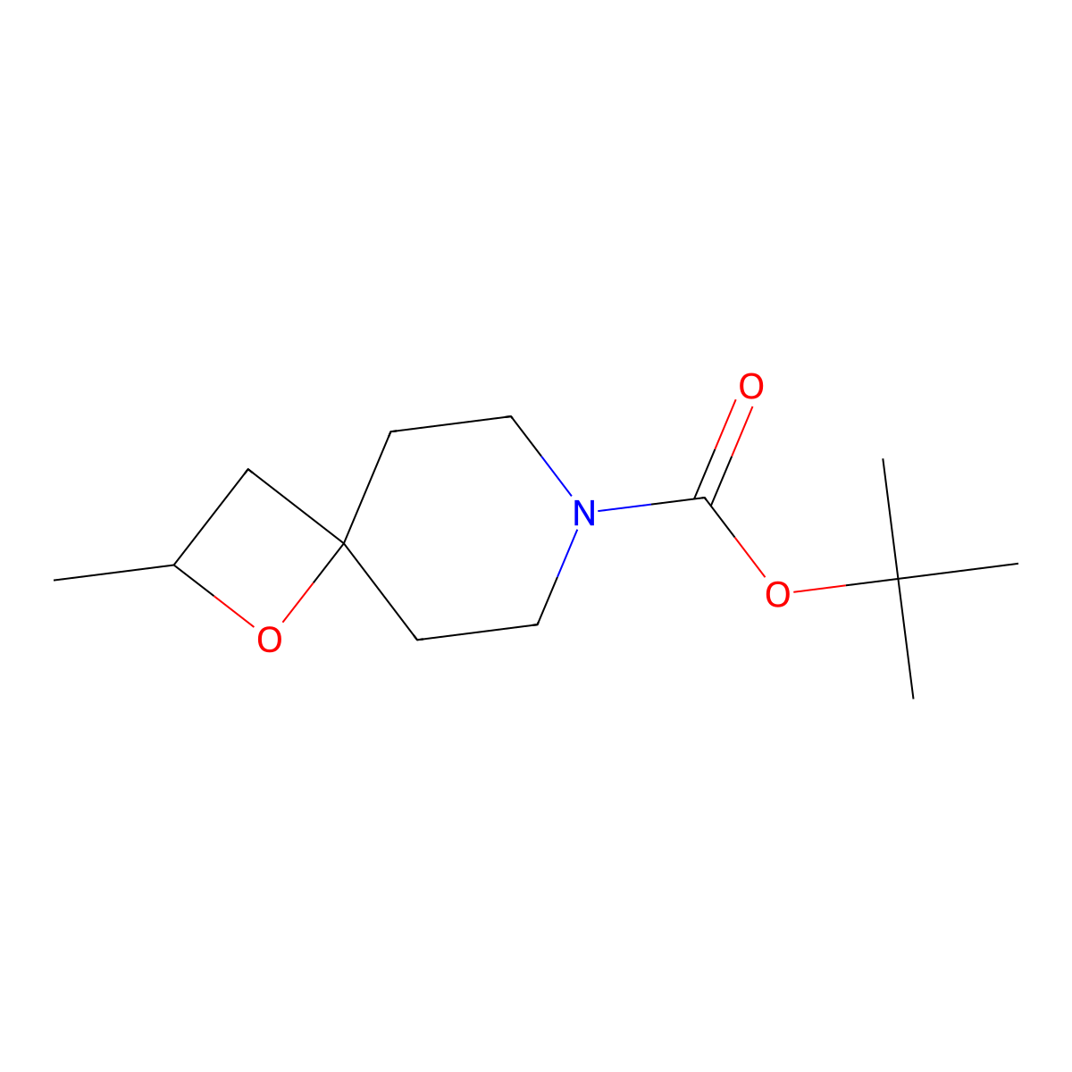 Tert-butyl 2-methyl-1-oxa-7-azaspiro[3.5]nonane-7-carboxylate molecular structure, CAS 2375192-74-6