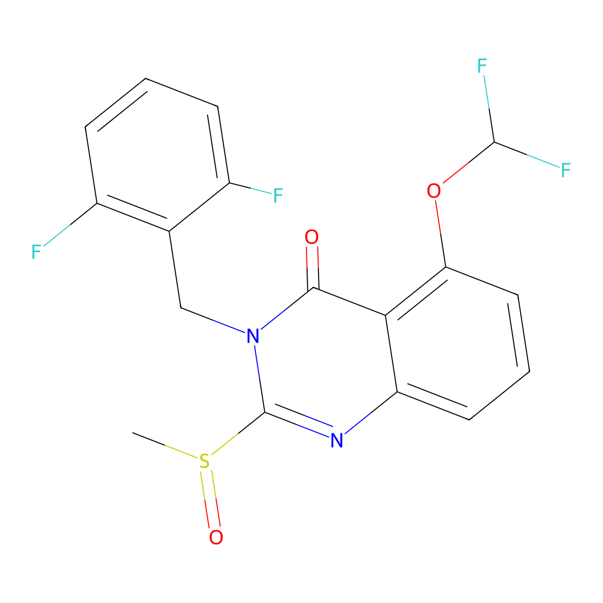 3-(2,6-Difluoro-benzyl)-5-difluoromethoxy-2-methanesulfinyl-3H-quinazolin-4-one molecular structure, CAS 2375192-91-7