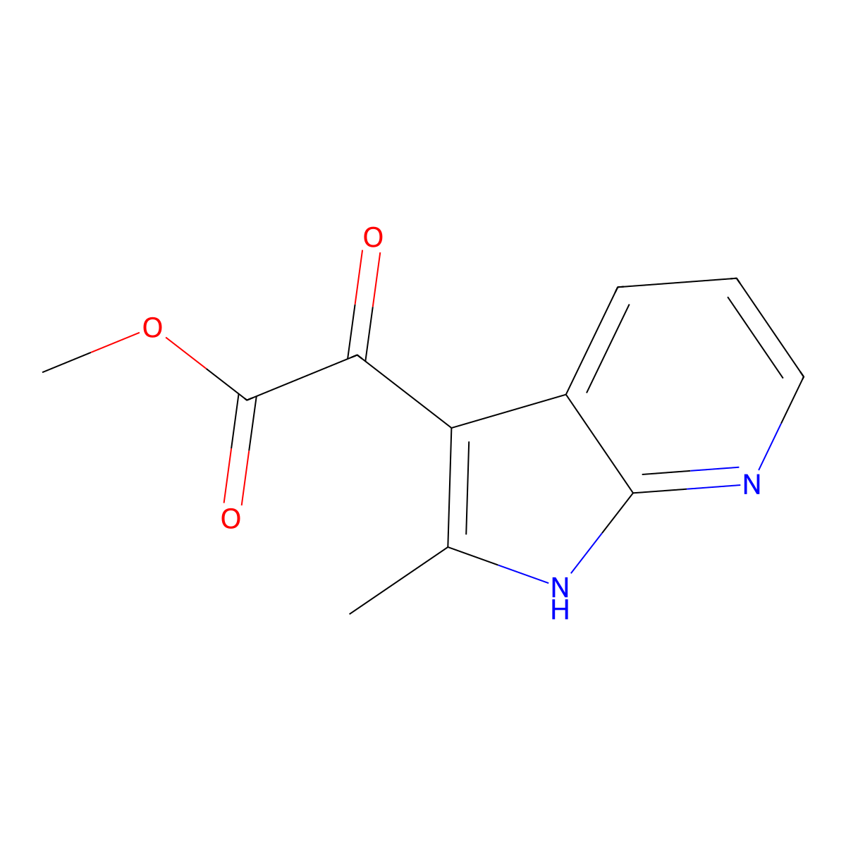 Methyl 2-(2-methyl-1H-pyrrolo[2,3-b]pyridin-3-yl)-2-oxoacetate molecular structure, CAS 2375192-95-1