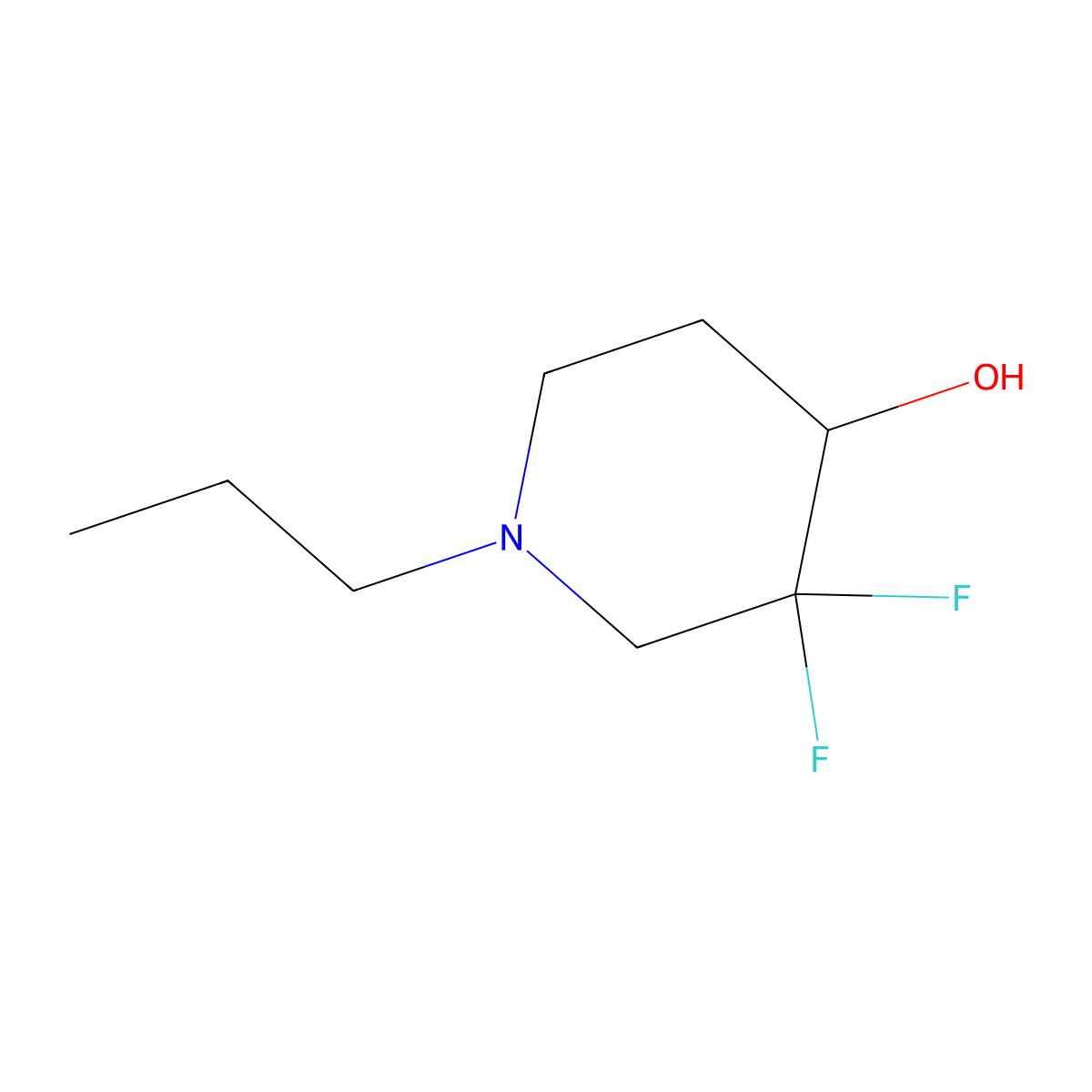 3,3-Difluoro-1-propylpiperidin-4-ol molecular structure, CAS 2375193-05-6