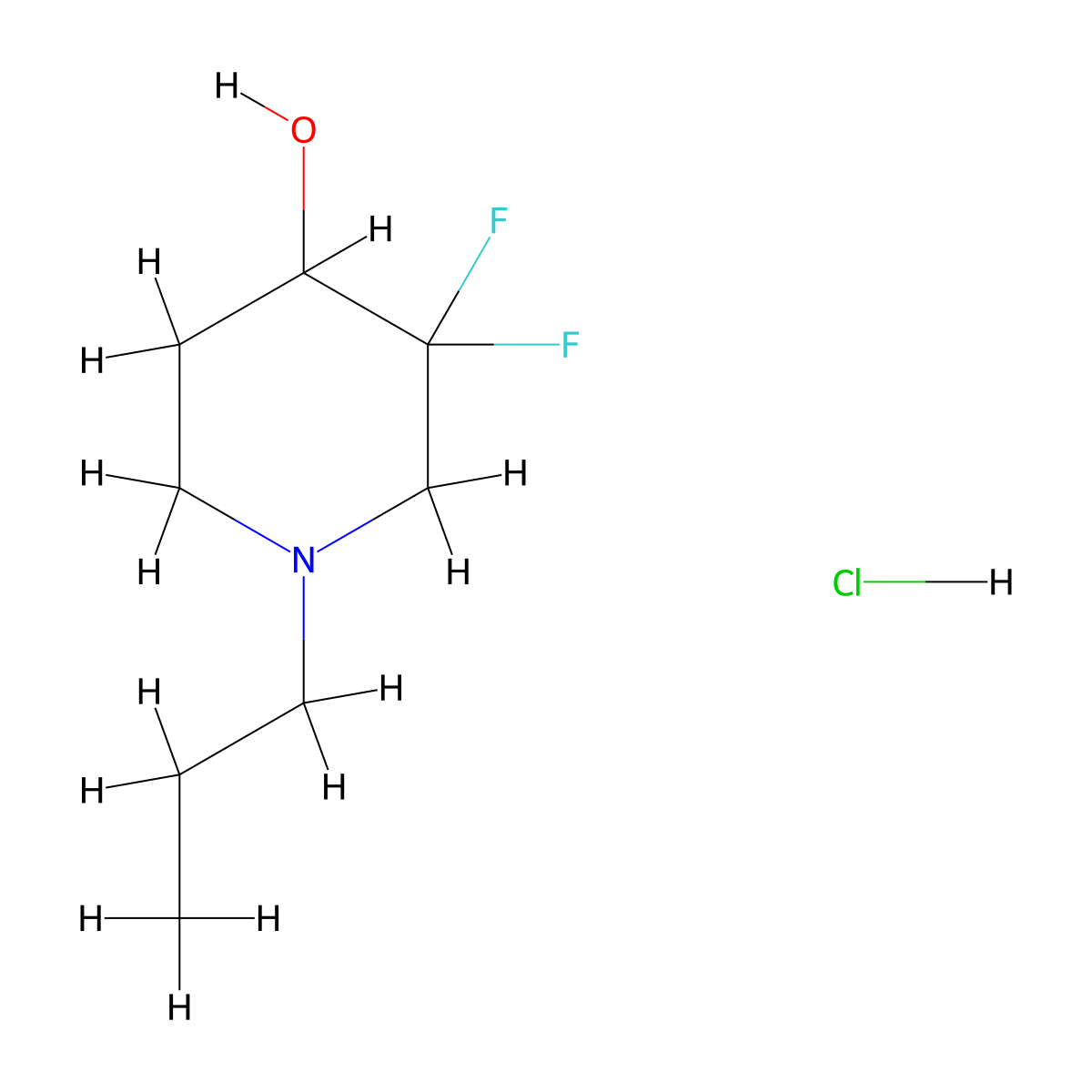 3,3-Difluoro-1-propylpiperidin-4-ol hydrochloride molecular structure, CAS 2375193-06-7