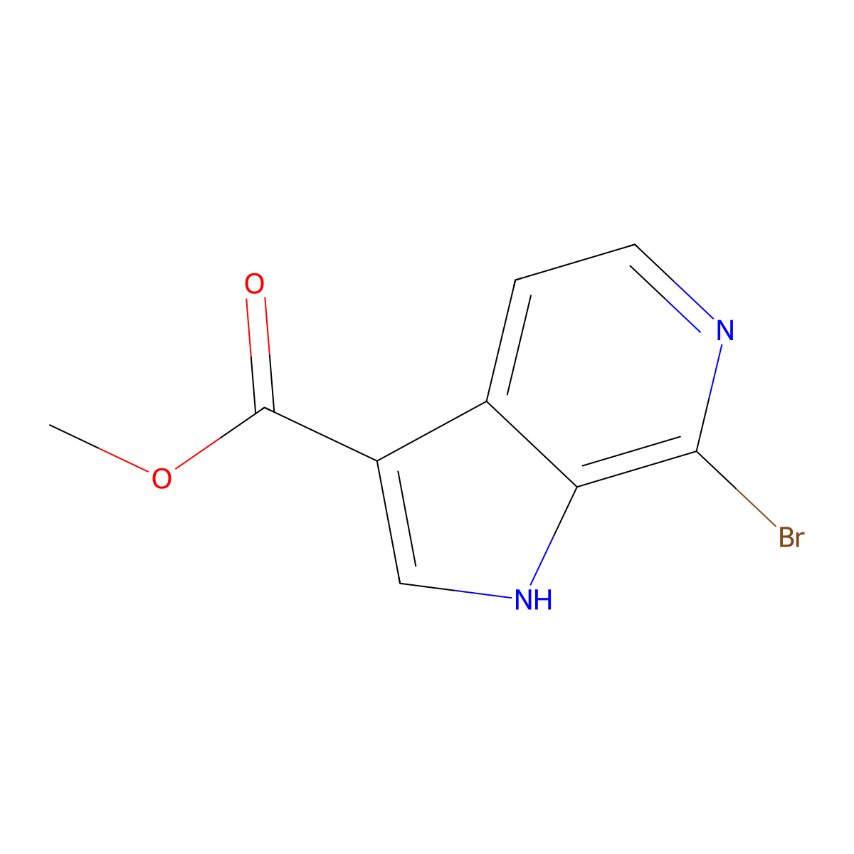 Methyl 7-bromo-1H-pyrrolo[2,3-c]pyridine-3-carboxylate molecular structure, CAS 2375193-09-0