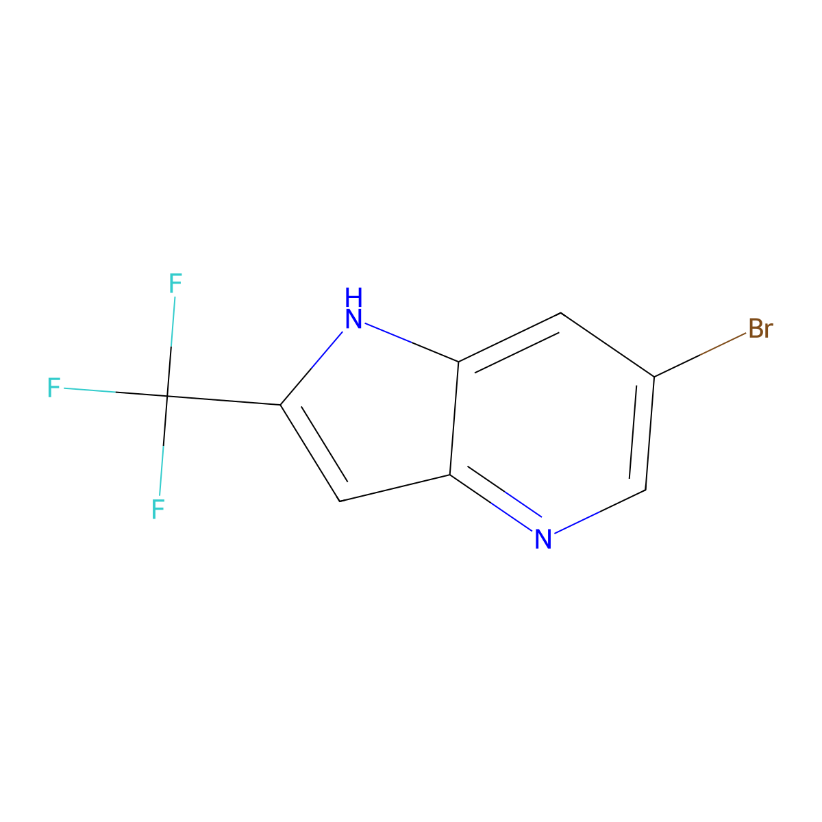 6-Bromo-2-(trifluoromethyl)-1H-pyrrolo[3,2-b]pyridine molecular structure, CAS 2375193-29-4
