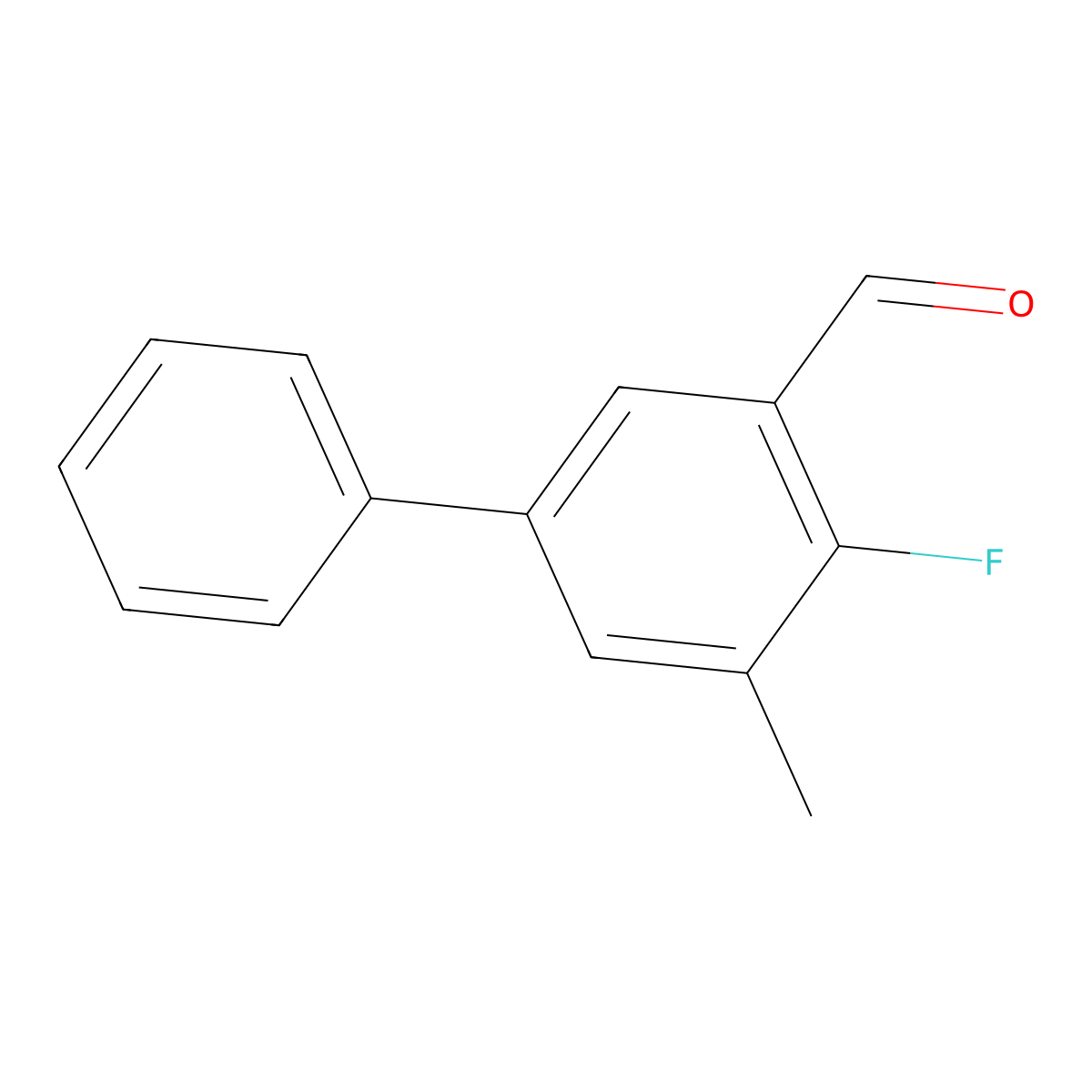 4-Fluoro-5-methyl-biphenyl-3-carbaldehyde molecular structure, CAS 2375193-70-5