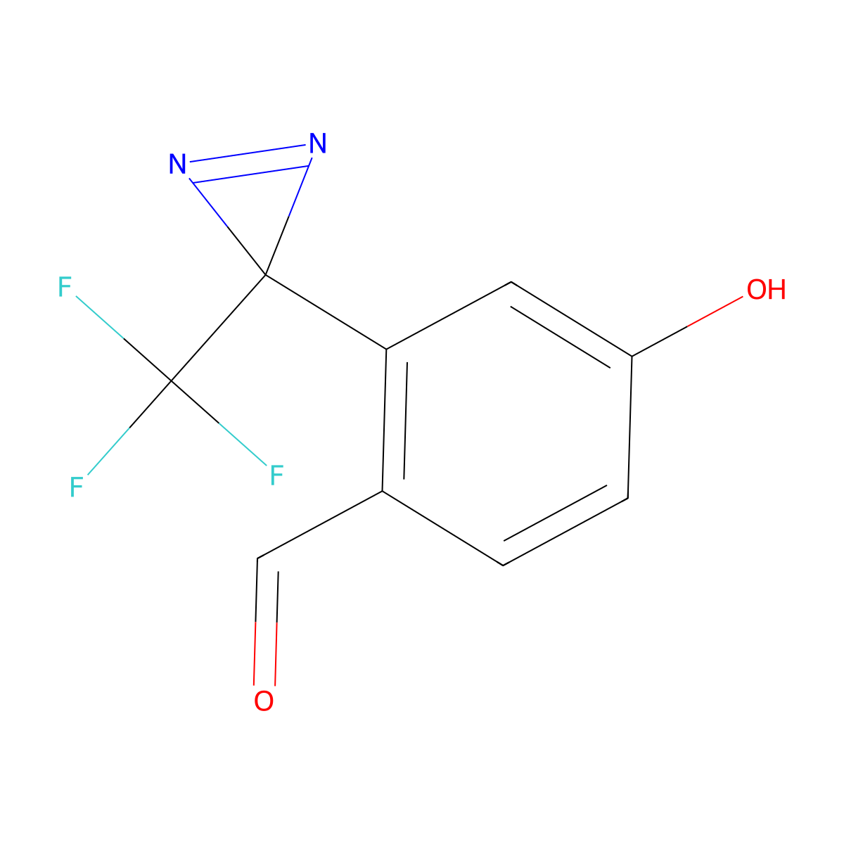 4-Hydroxy-2-(3-(trifluoromethyl)-3H-diazirin-3-yl)benzaldehyde molecular structure, CAS 2375193-88-5