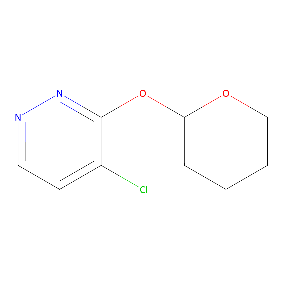 4-Chloro-3-[(2-tetrahydropyranyl)oxy]pyridazine molecular structure, CAS 2375193-93-2