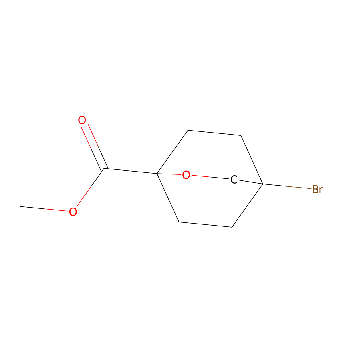 Methyl 4-bromo-2-oxabicyclo[2.2.2]octane-1-carboxylate molecular structure, CAS 2375194-01-5