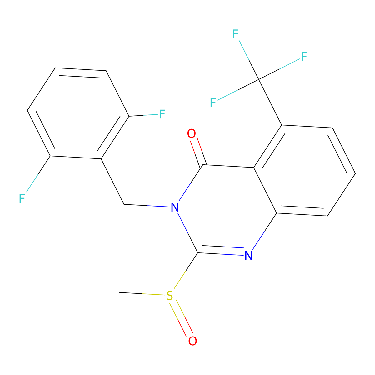 3-(2,6-Difluoro-benzyl)-2-methanesulfinyl-5-trifluoromethyl-3H-quinazolin-4-one molecular structure, CAS 2375194-17-3
