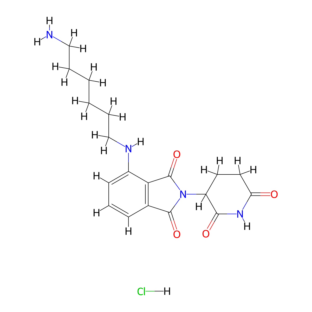 4-[(6-aminohexyl)amino]-2-(2,6-dioxopiperidin-3-yl)-2,3-dihydro-1H-isoindole-1,3-dione hydrochloride molecular structure, CAS 2375194-37-7
