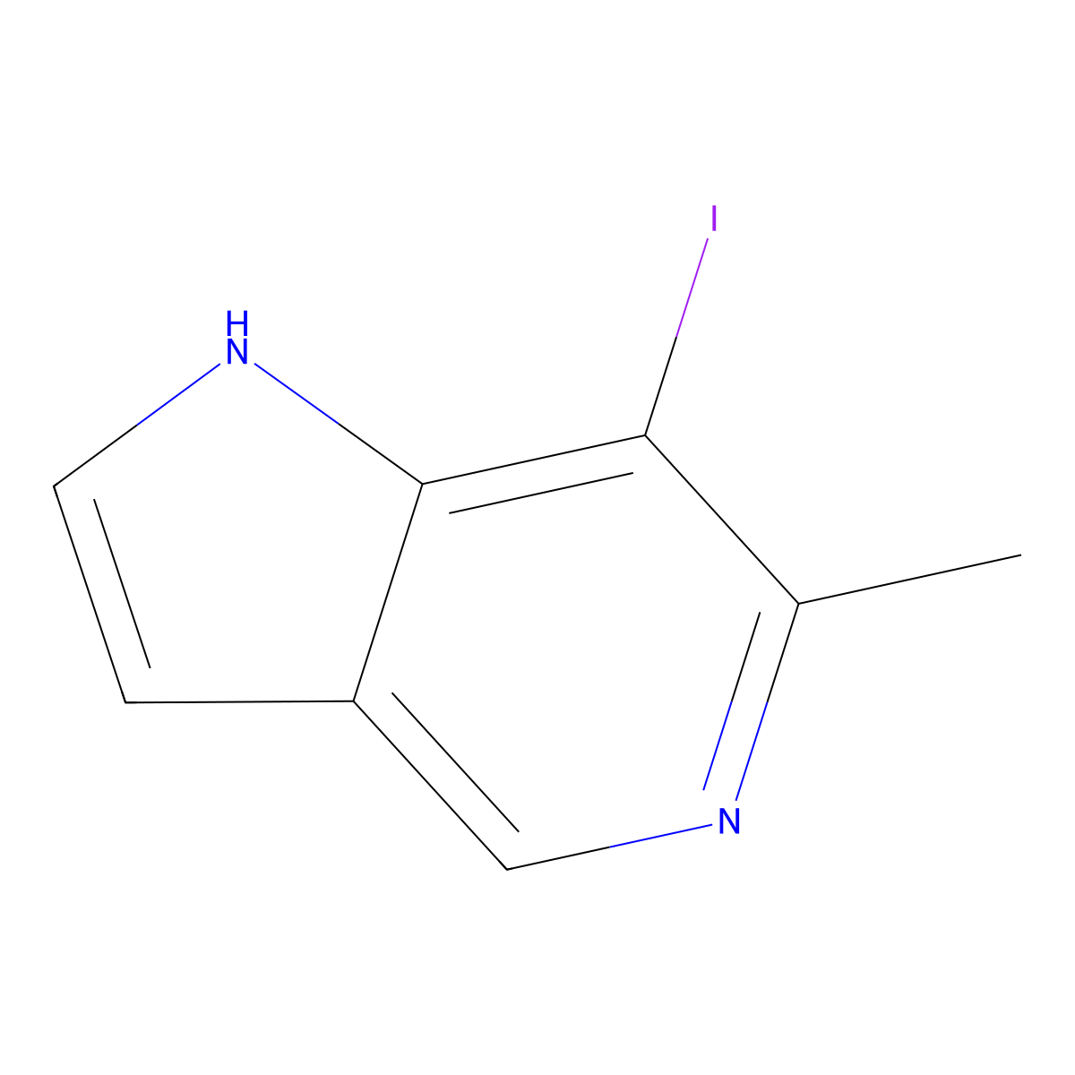 7-Iodo-6-methyl-1H-pyrrolo[3,2-c]pyridine molecular structure, CAS 2375194-48-0