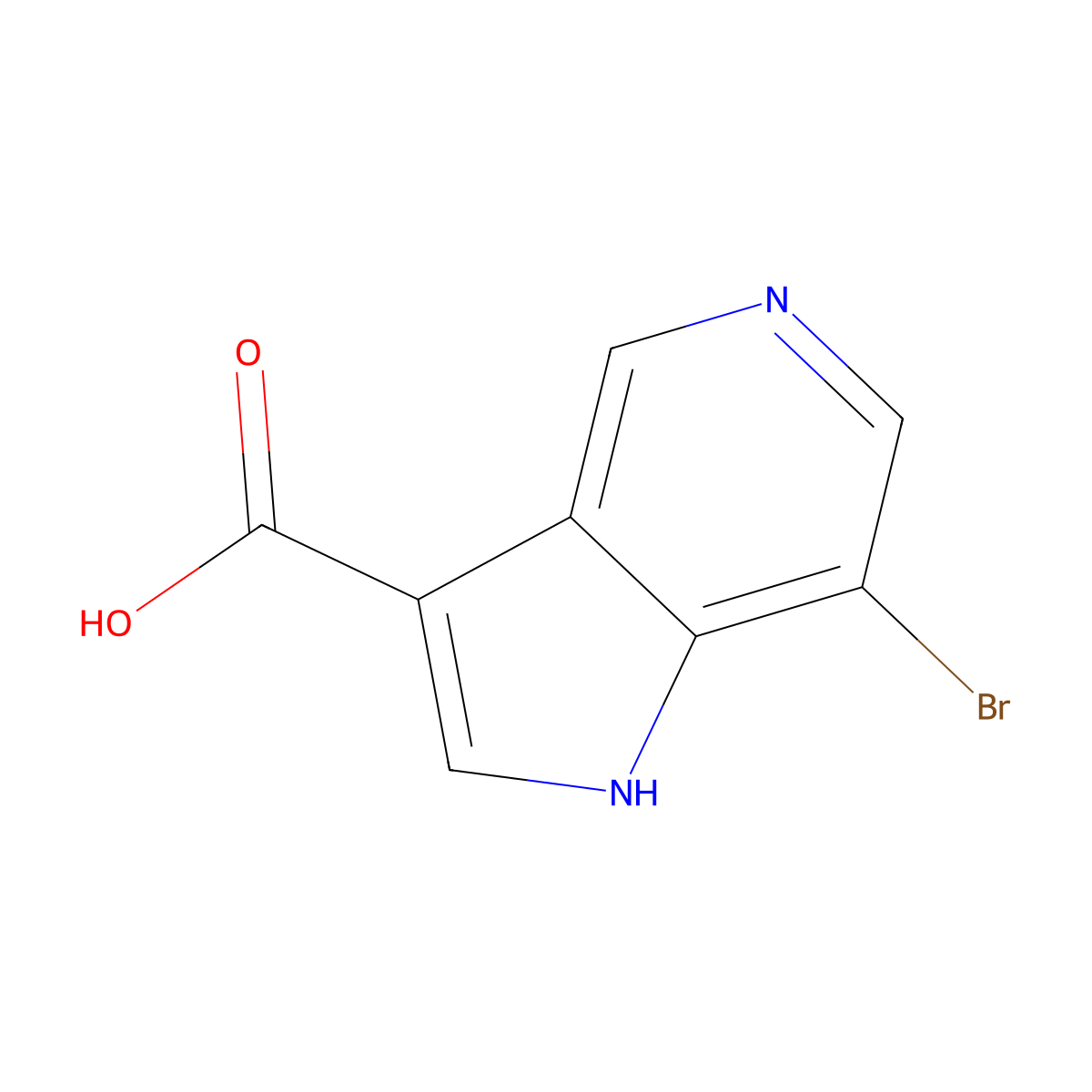 7-Bromo-1H-pyrrolo[3,2-c]pyridine-3-carboxylic acid molecular structure, CAS 2375194-51-5