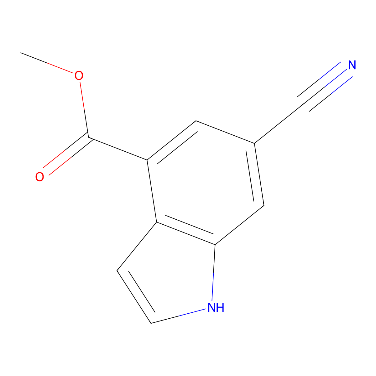methyl 6-cyano-1H-indole-4-carboxylate molecular structure, CAS 2375194-65-1