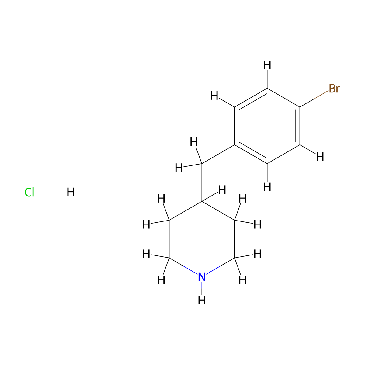 4-(4-Bromobenzyl)piperidine hydrochloride molecular structure, CAS 2375194-66-2