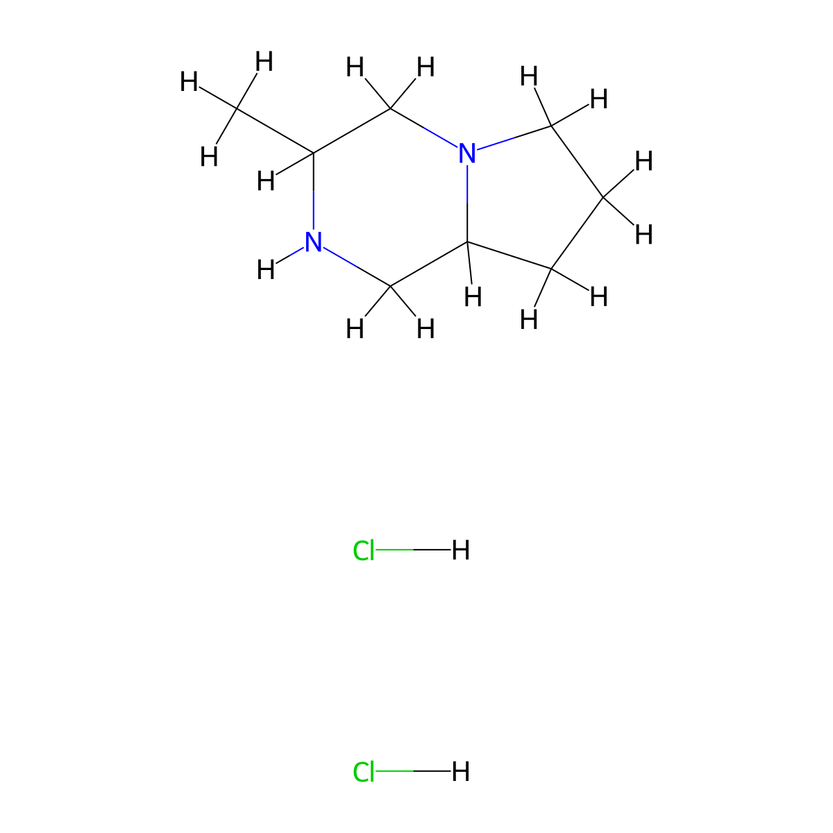 3-Methyl-1,2,3,4,6,7,8,8a-octahydropyrrolo[1,2-a]pyrazine;dihydrochloride molecular structure, CAS 2375194-70-8