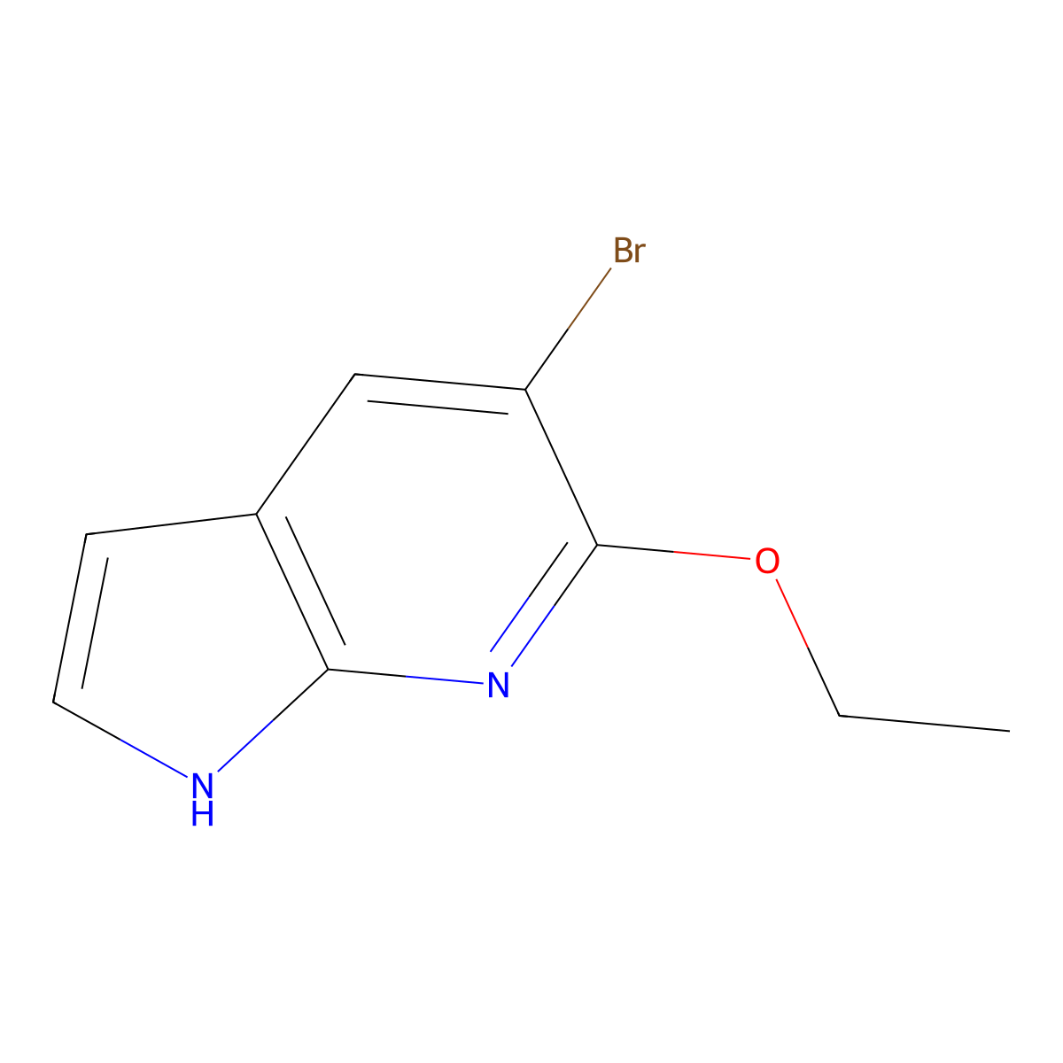 5-Bromo-6-ethoxy-1H-pyrrolo[2,3-b]pyridine molecular structure, CAS 2375194-78-6