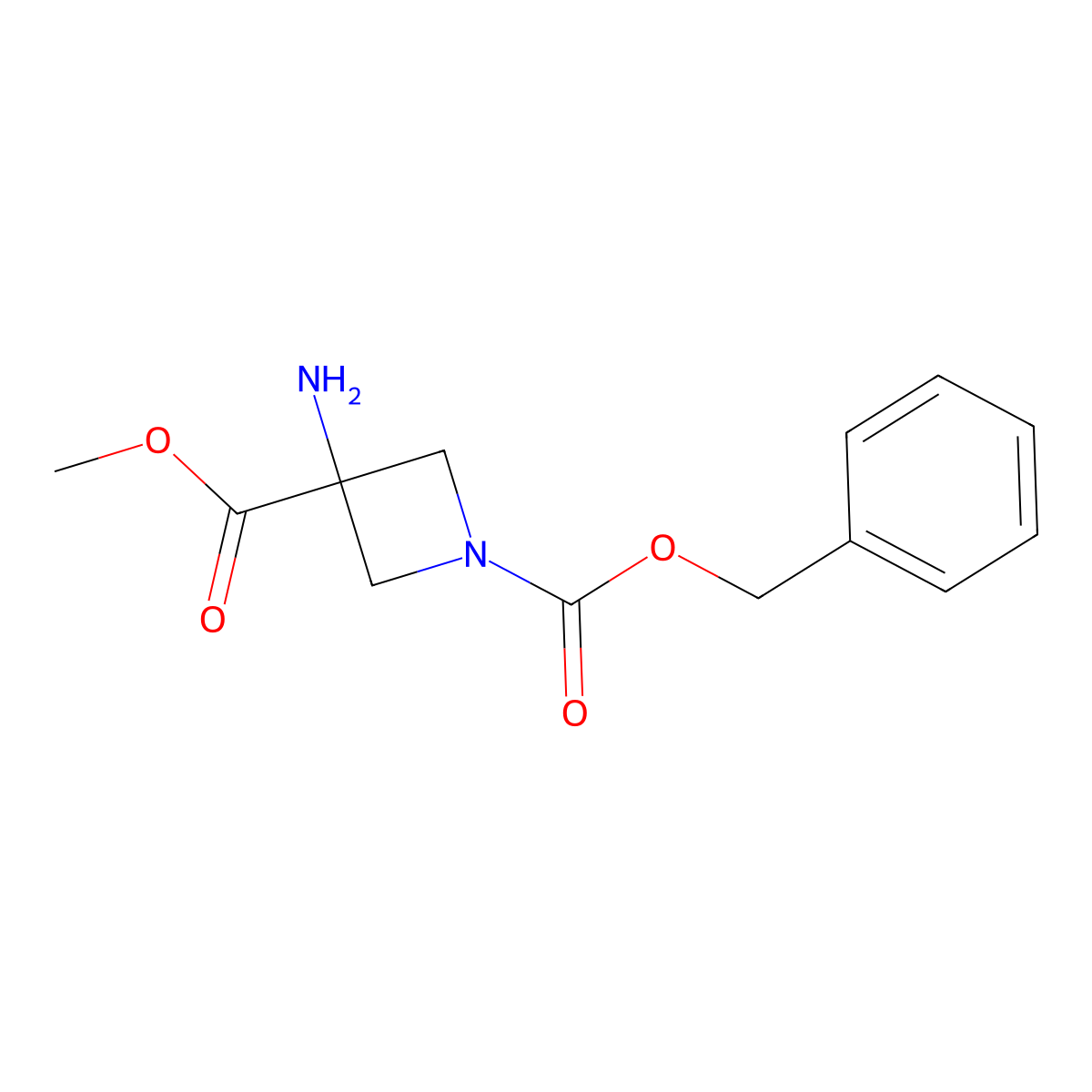 O1-benzyl O3-methyl 3-aminoazetidine-1,3-dicarboxylate molecular structure, CAS 2375195-00-7