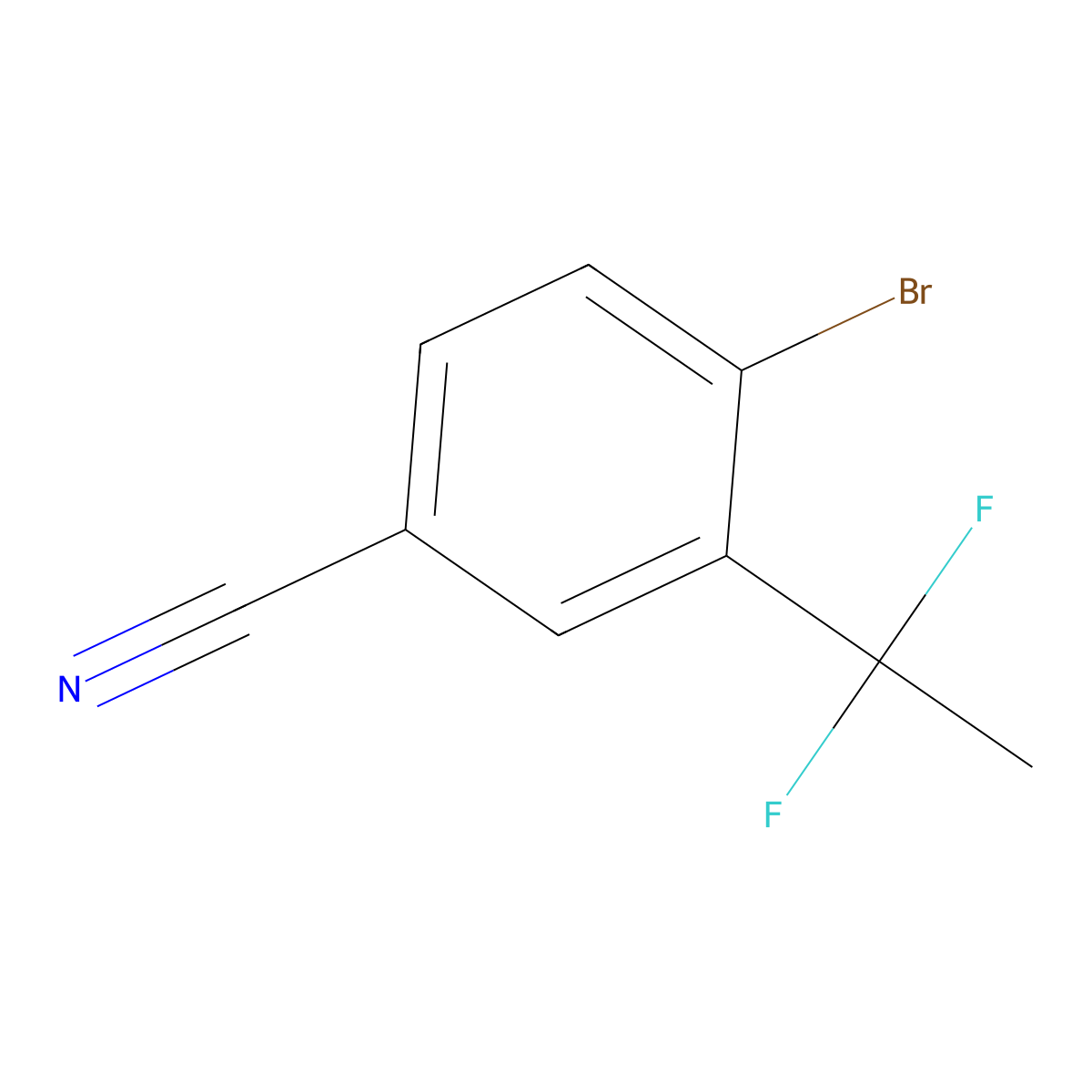 4-Bromo-3-(1,1-difluoroethyl)benzonitrile molecular structure, CAS 2375195-01-8