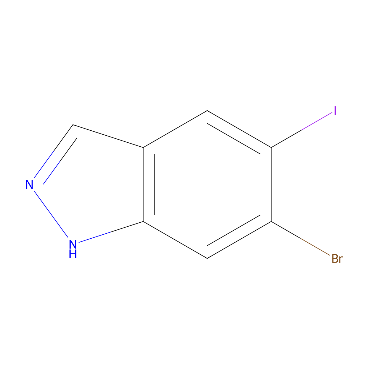 6-Bromo-5-iodo-1H-indazole molecular structure, CAS 2375195-07-4