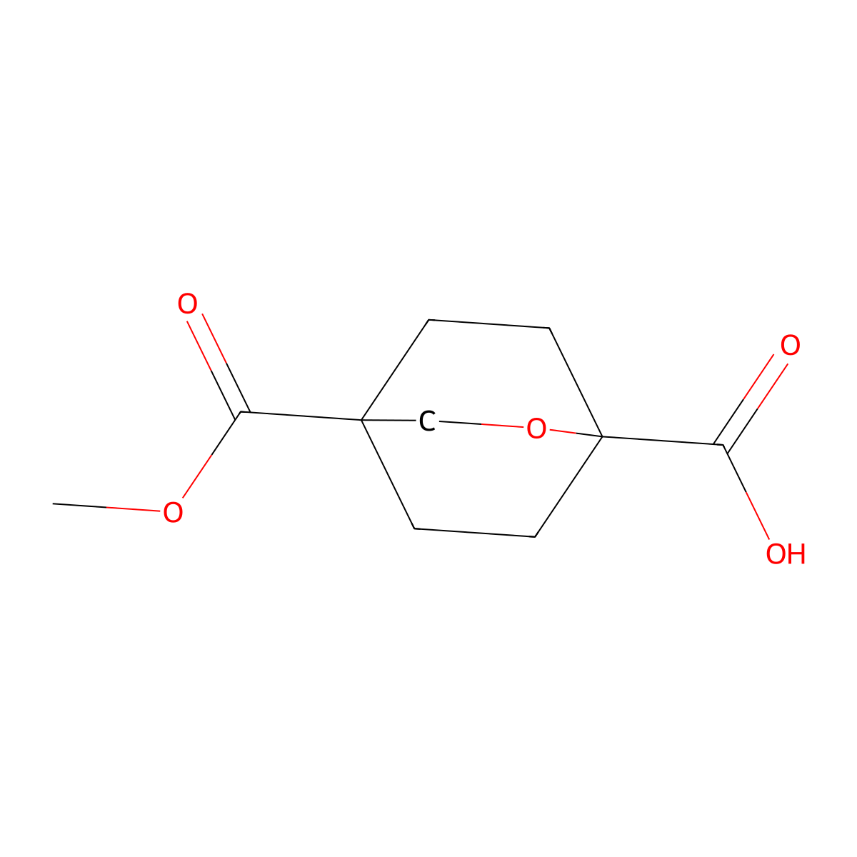 4-(Methoxycarbonyl)-2-oxabicyclo(2.2.2)octane-1-carboxylic acid molecular structure, CAS 2375195-27-8