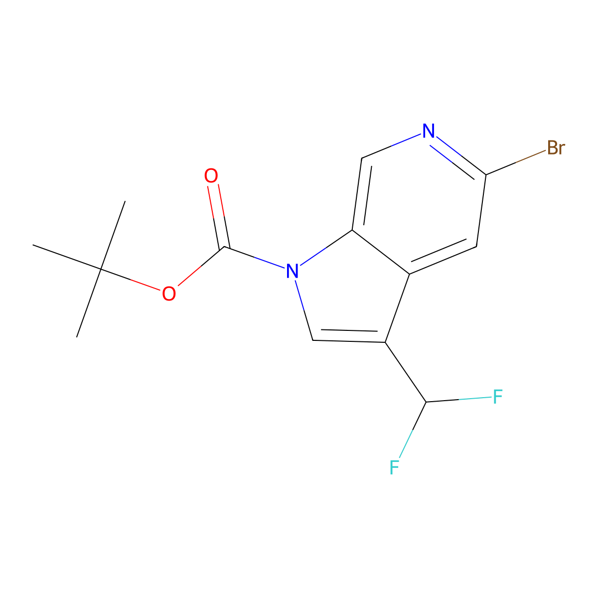 1-Boc-5-bromo-3-(difluoromethyl)-1H-pyrrolo[2,3-c]pyridine molecular structure, CAS 2375195-37-0