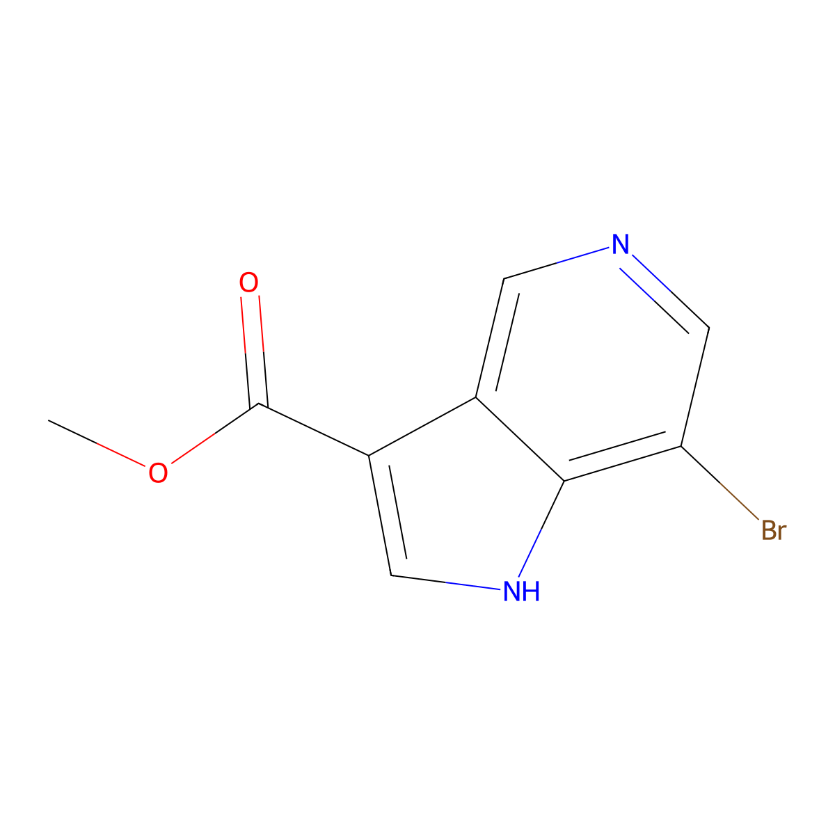 Methyl 7-bromo-1H-pyrrolo[3,2-c]pyridine-3-carboxylate molecular structure, CAS 2375195-38-1