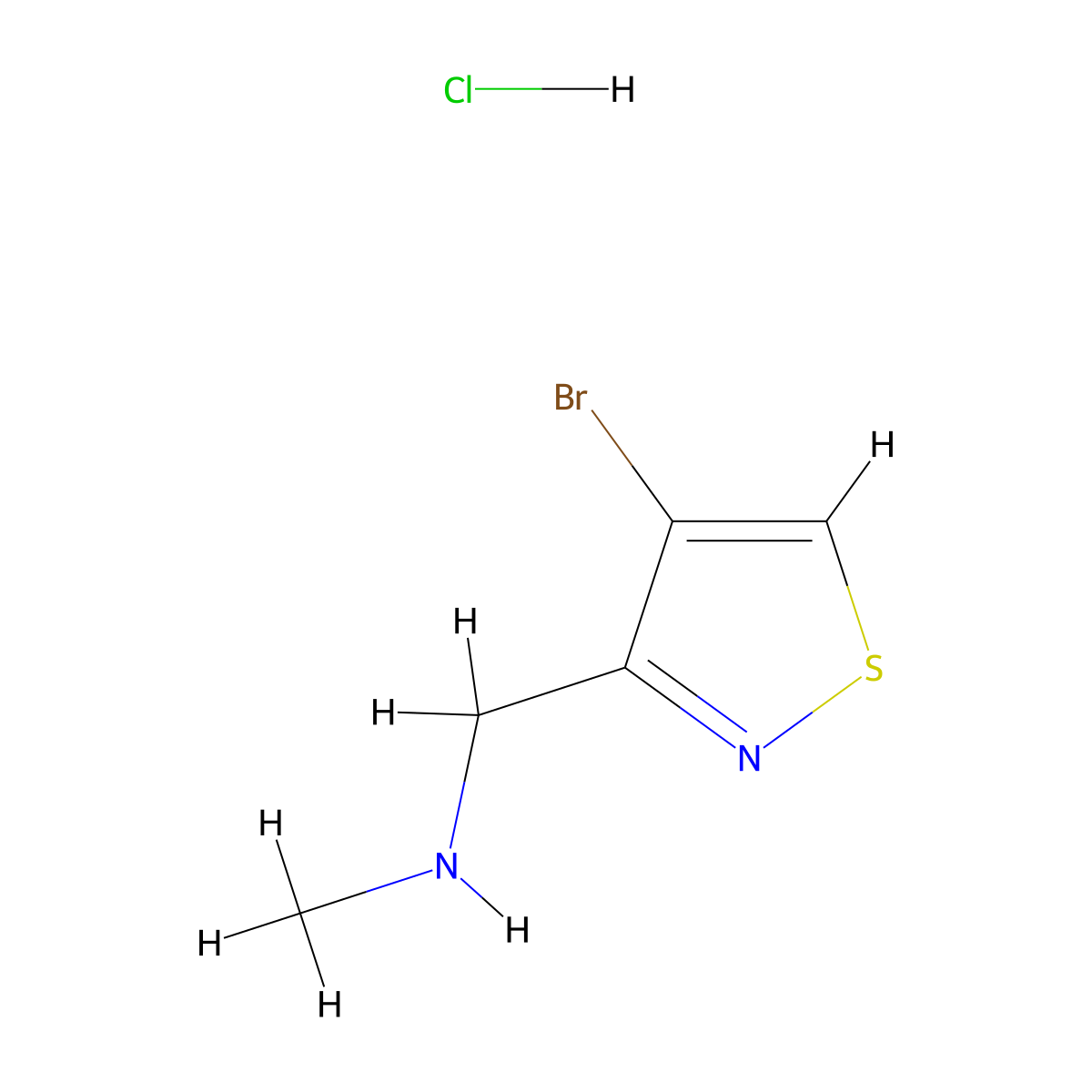 1-(4-Bromoisothiazol-3-yl)-N-methylmethanamine hydrochloride molecular structure, CAS 2375195-53-0