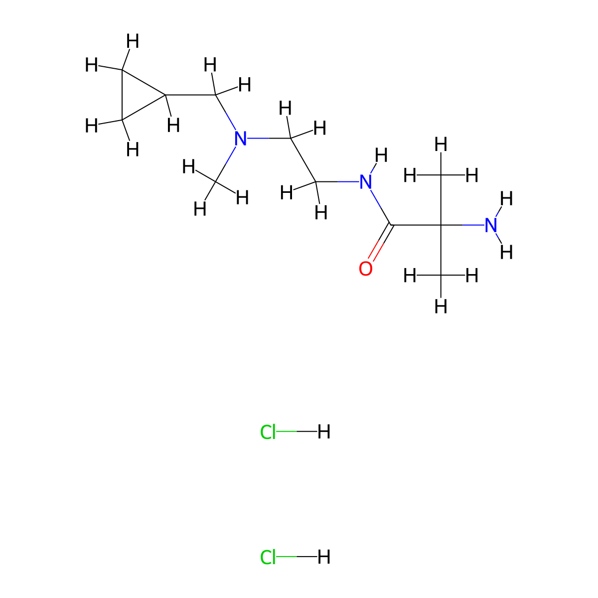 2-amino-N-(2-((cyclopropylmethyl)(methyl)amino)ethyl)-2-methylpropanamide dihydrochloride molecular structure, CAS 2375195-69-8