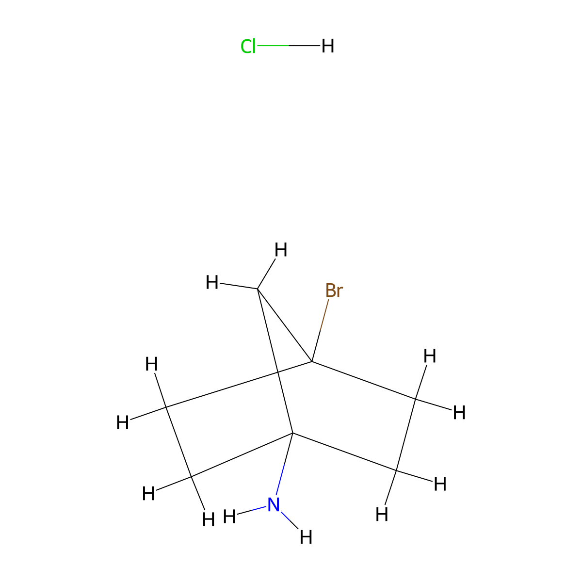 4-Bromonorbornan-1-amine;hydrochloride molecular structure, CAS 2375195-80-3
