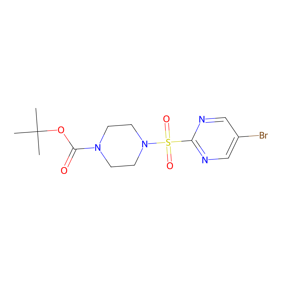2-[(4-Boc-1-piperazinyl)sulfonyl]-5-bromopyrimidine molecular structure, CAS 2375195-85-8