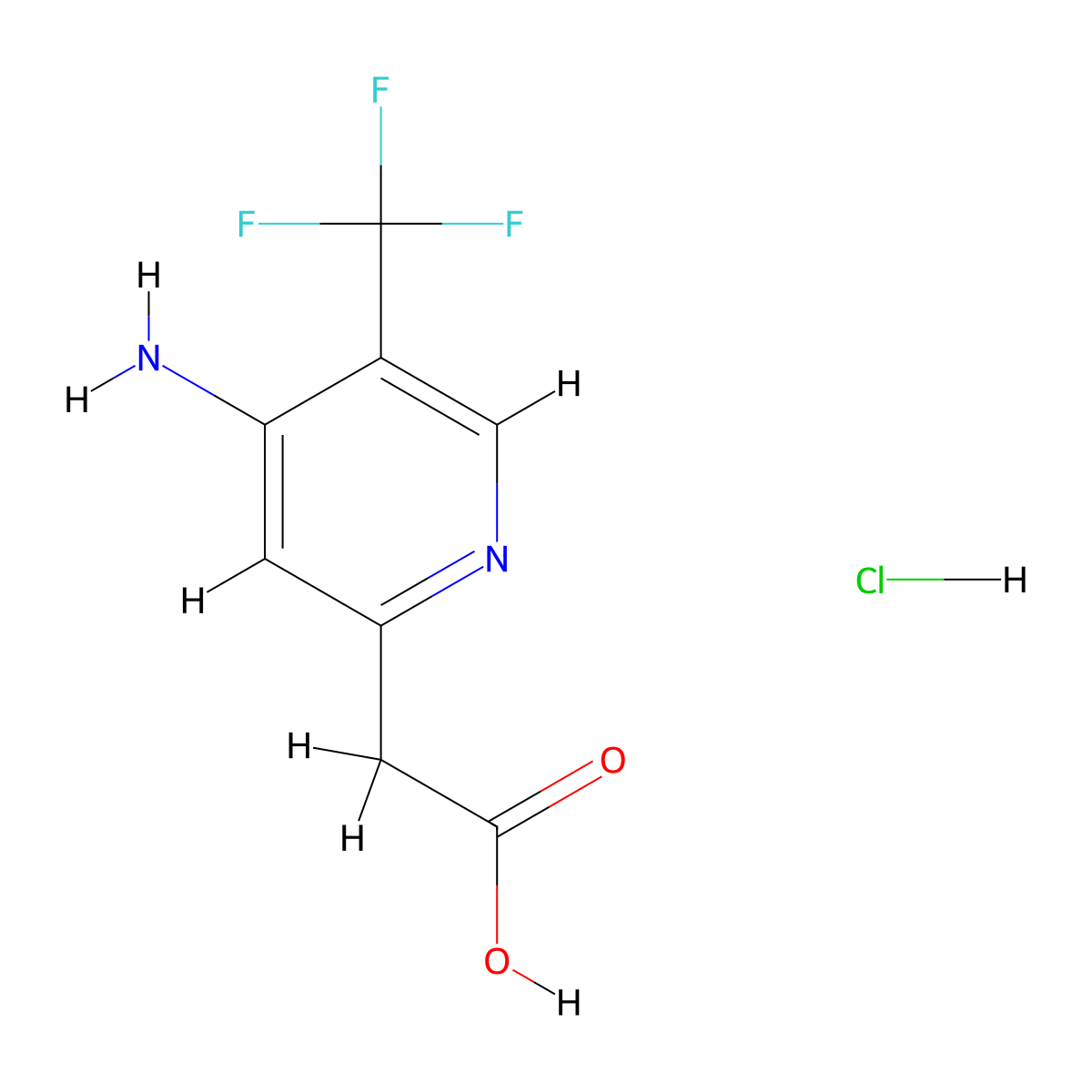 2-[4-Amino-5-(trifluoromethyl)-2-pyridyl]acetic acid;hydrochloride molecular structure, CAS 2375195-87-0
