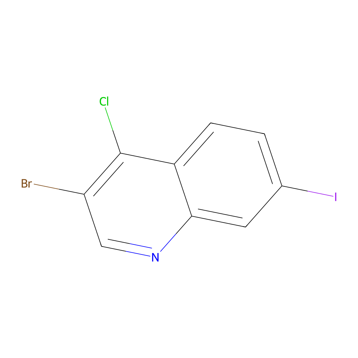 3-Bromo-4-chloro-7-iodo-quinoline molecular structure, CAS 2375196-08-8