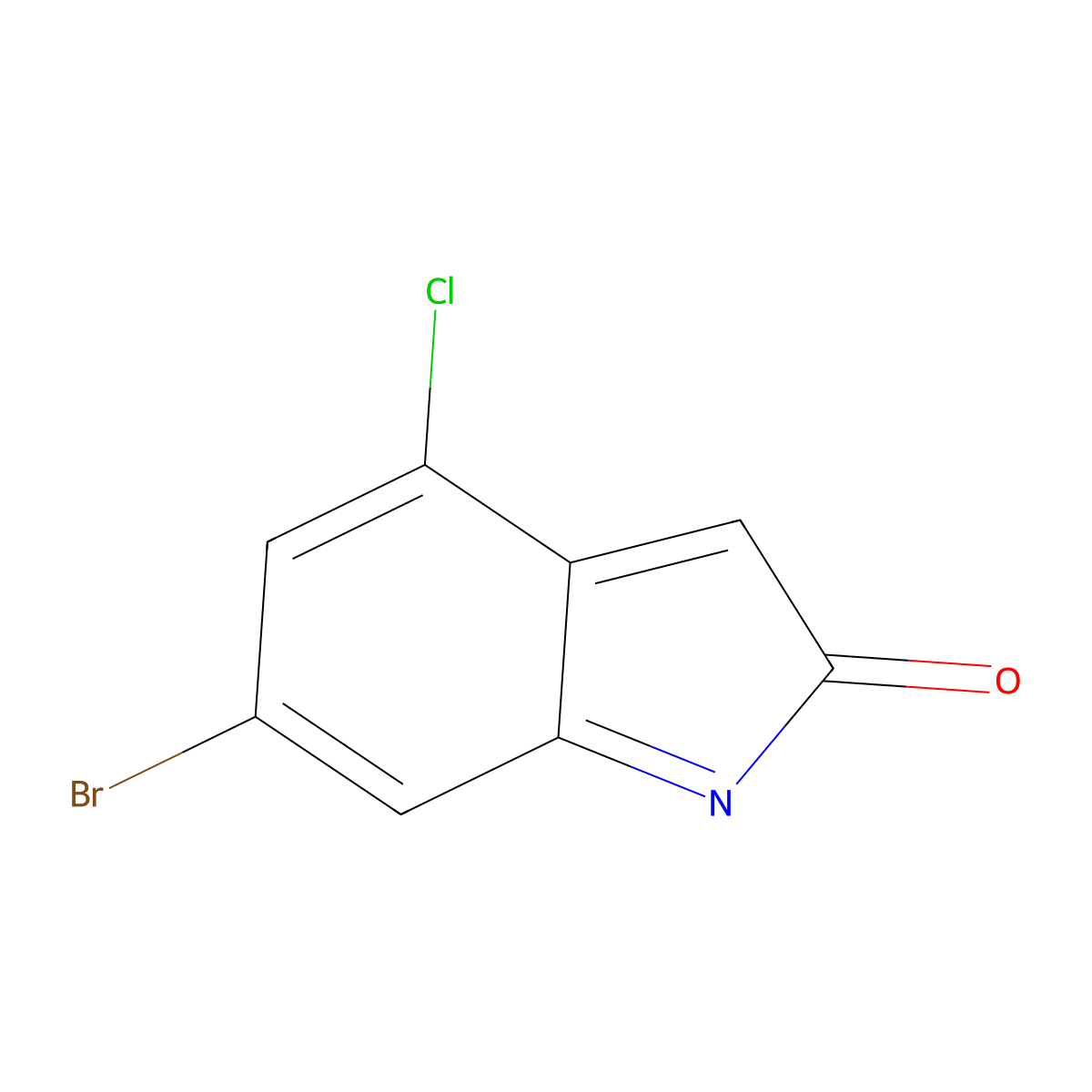6-bromo-4-chloro-2H-indol-2-one molecular structure, CAS 2375196-13-5