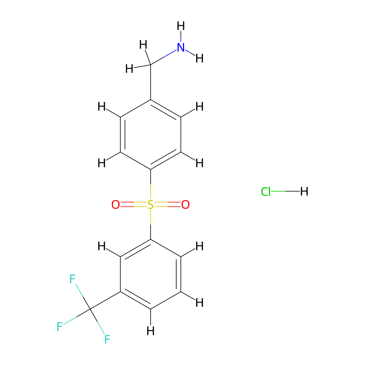 (4-((3-(Trifluoromethyl)phenyl)sulfonyl)phenyl)methanamine hydrochloride molecular structure, CAS 2375196-16-8