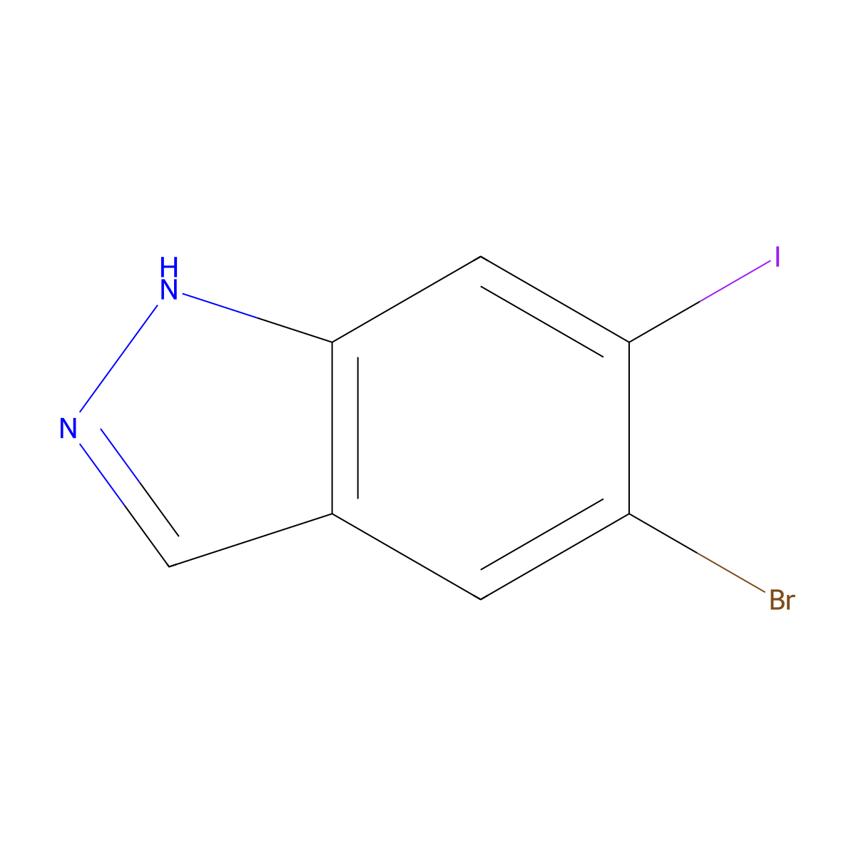 5-Bromo-6-iodo-1H-indazole molecular structure, CAS 2375196-17-9