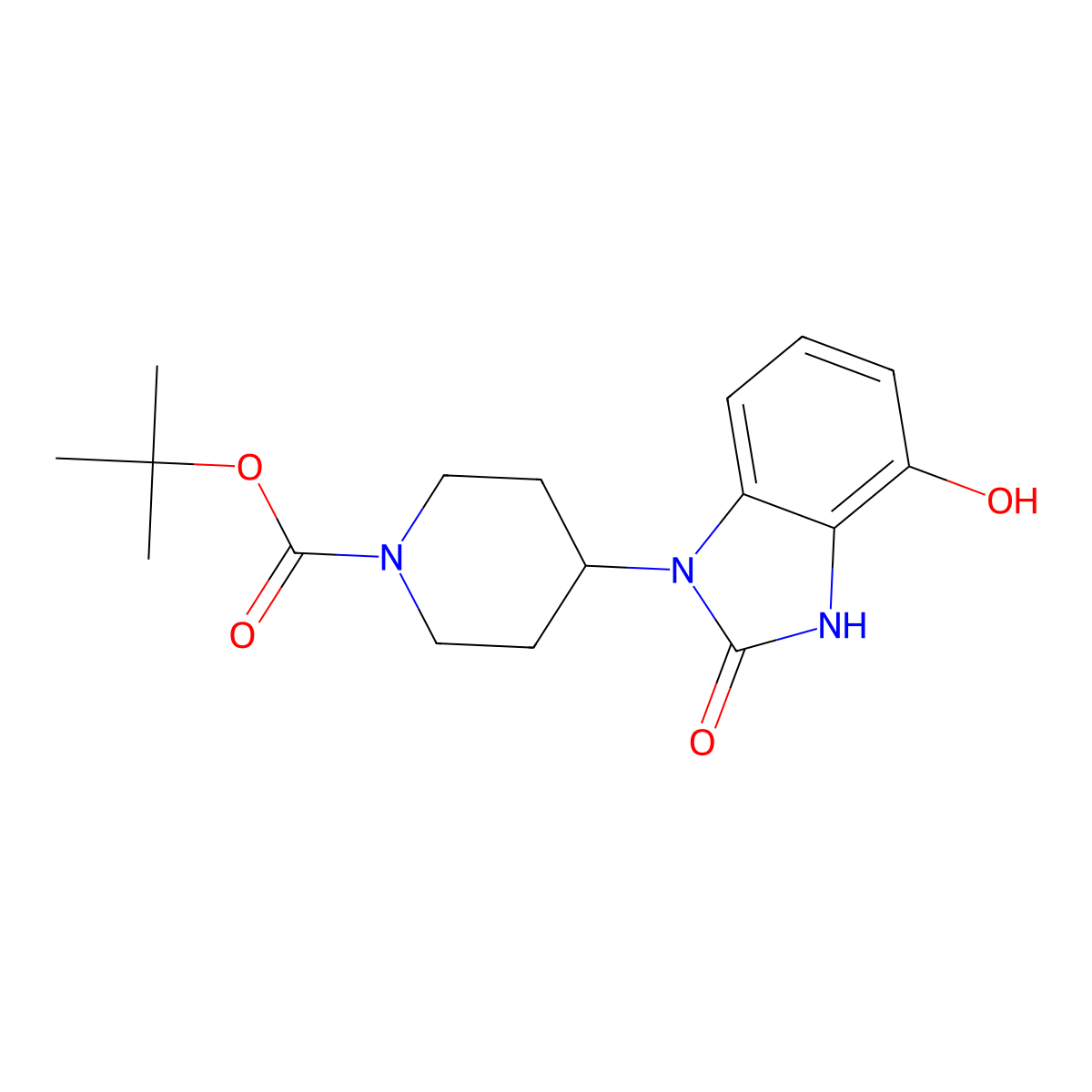 tert-butyl 4-(4-hydroxy-2-oxo-2,3-dihydro-1H-1,3-benzodiazol-1-yl)piperidine-1-carboxylate molecular structure, CAS 2375213-45-7
