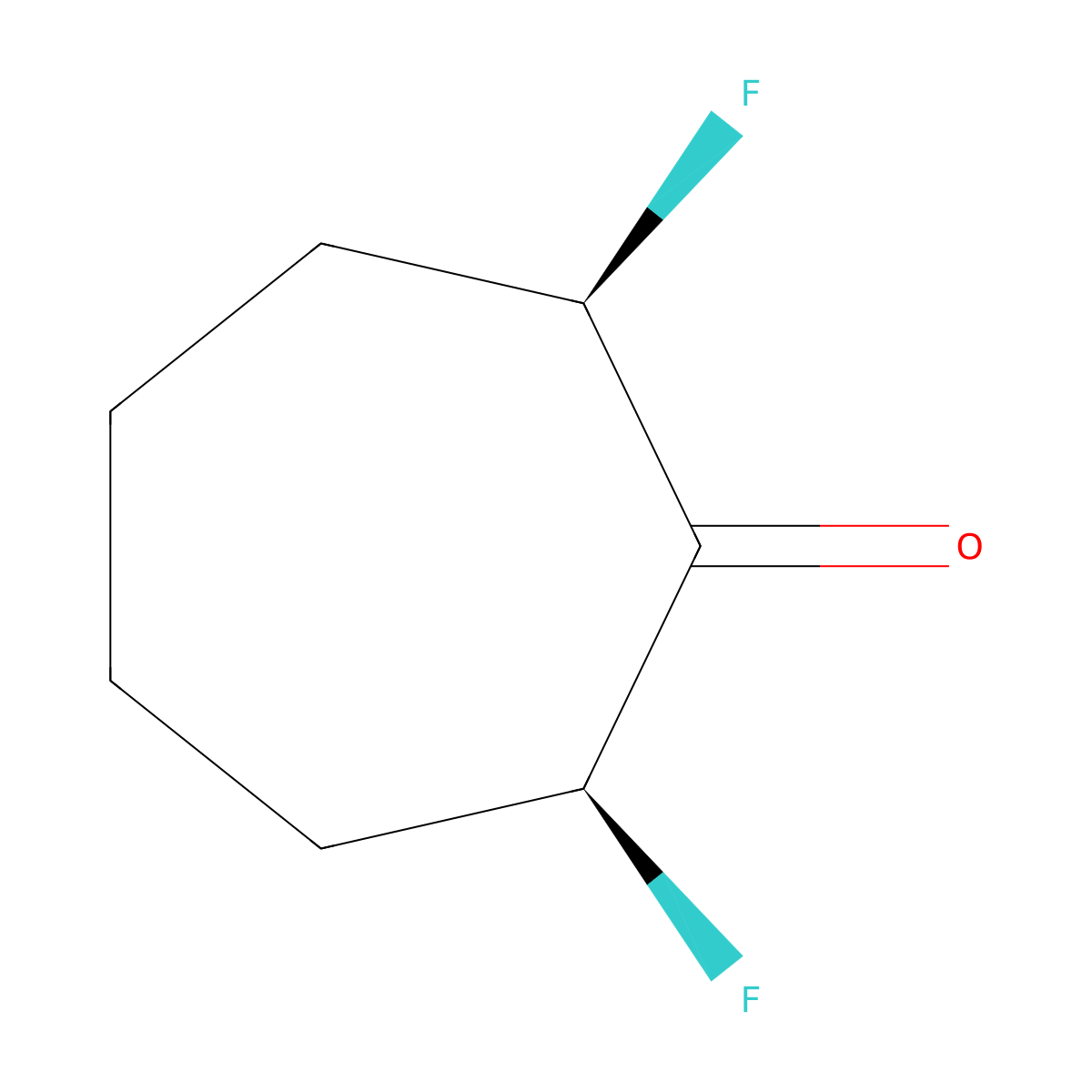 (2R,7S)-2,7-Difluorocycloheptan-1-one molecular structure, CAS 2375247-56-4