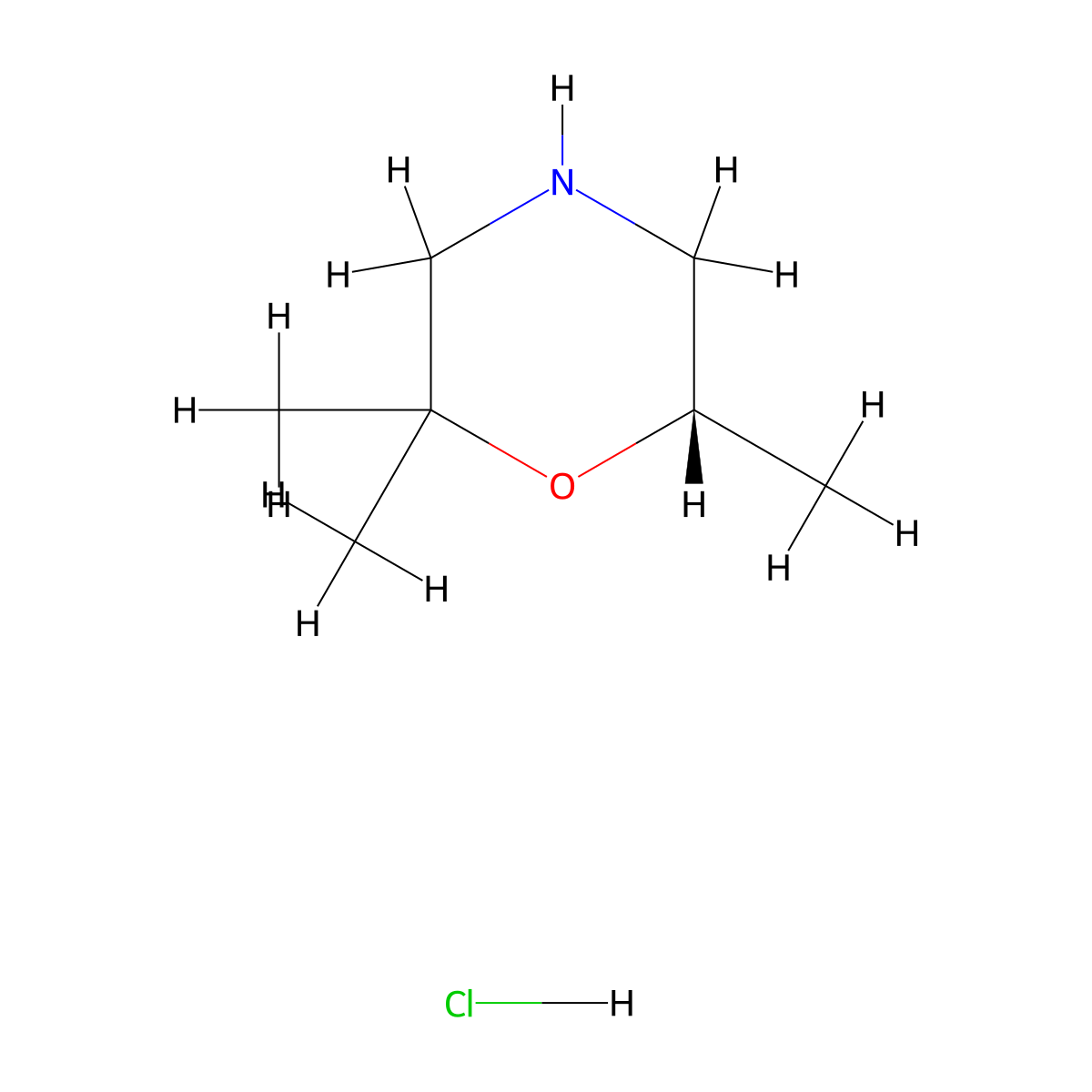 (6S)-2,2,6-trimethylmorpholine hydrochloride molecular structure, CAS 2375247-63-3