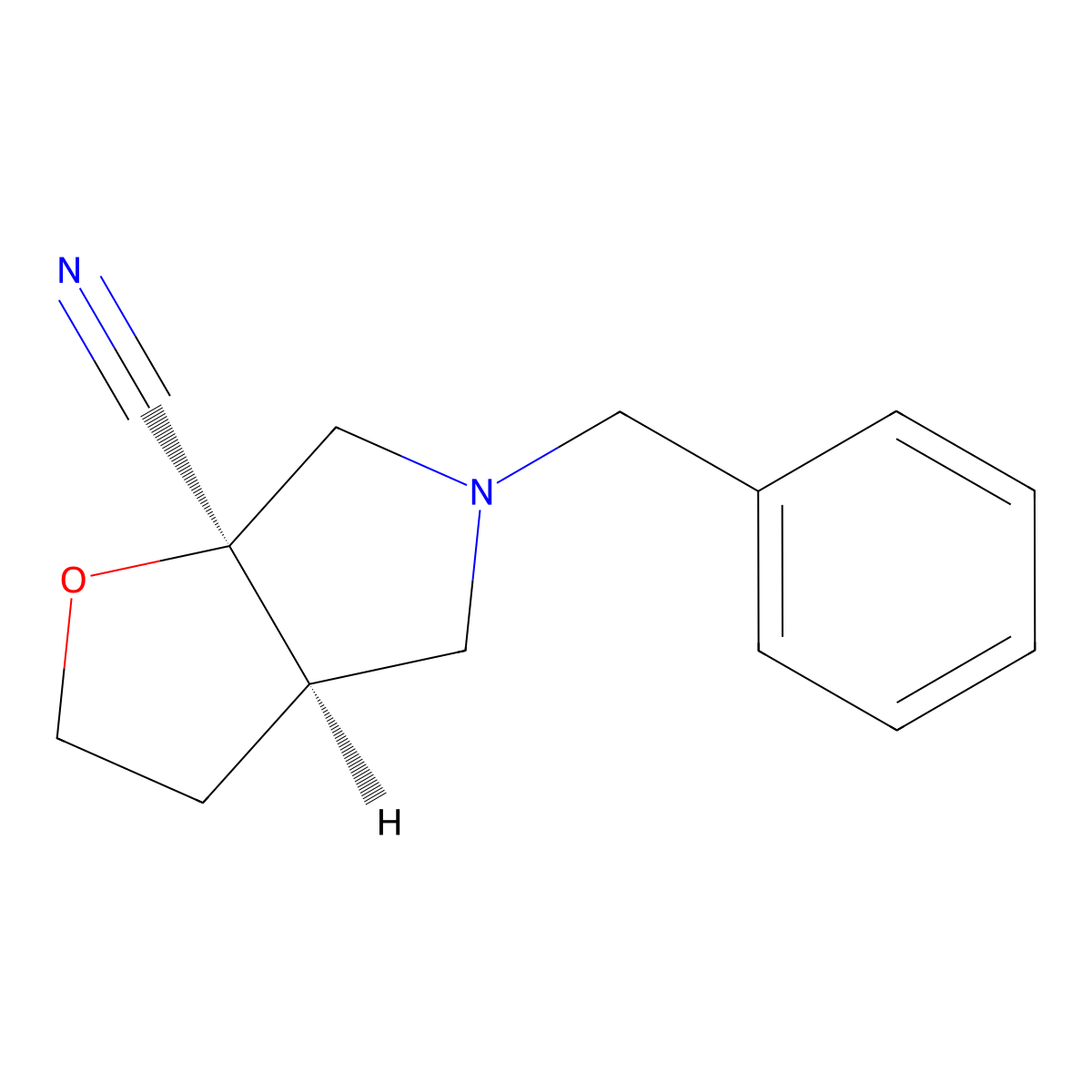 (3Ar,6aR)-5-benzyl-3,3a,4,6-tetrahydro-2H-furo[2,3-c]pyrrole-6a-carbonitrile molecular structure, CAS 2375247-68-8