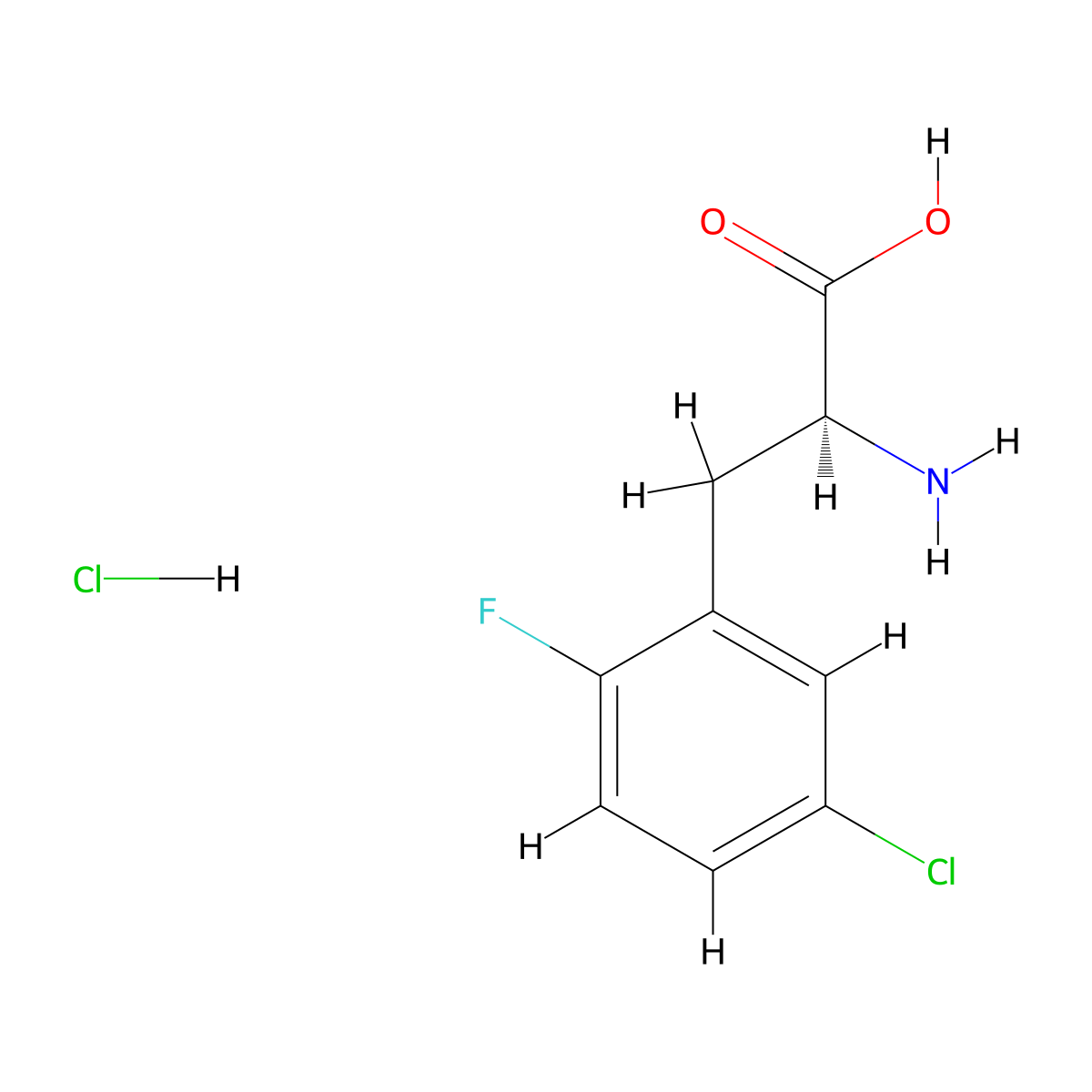 (2S)-2-amino-3-(5-chloro-2-fluorophenyl)propanoicacidhydrochloride molecular structure, CAS 2375247-70-2