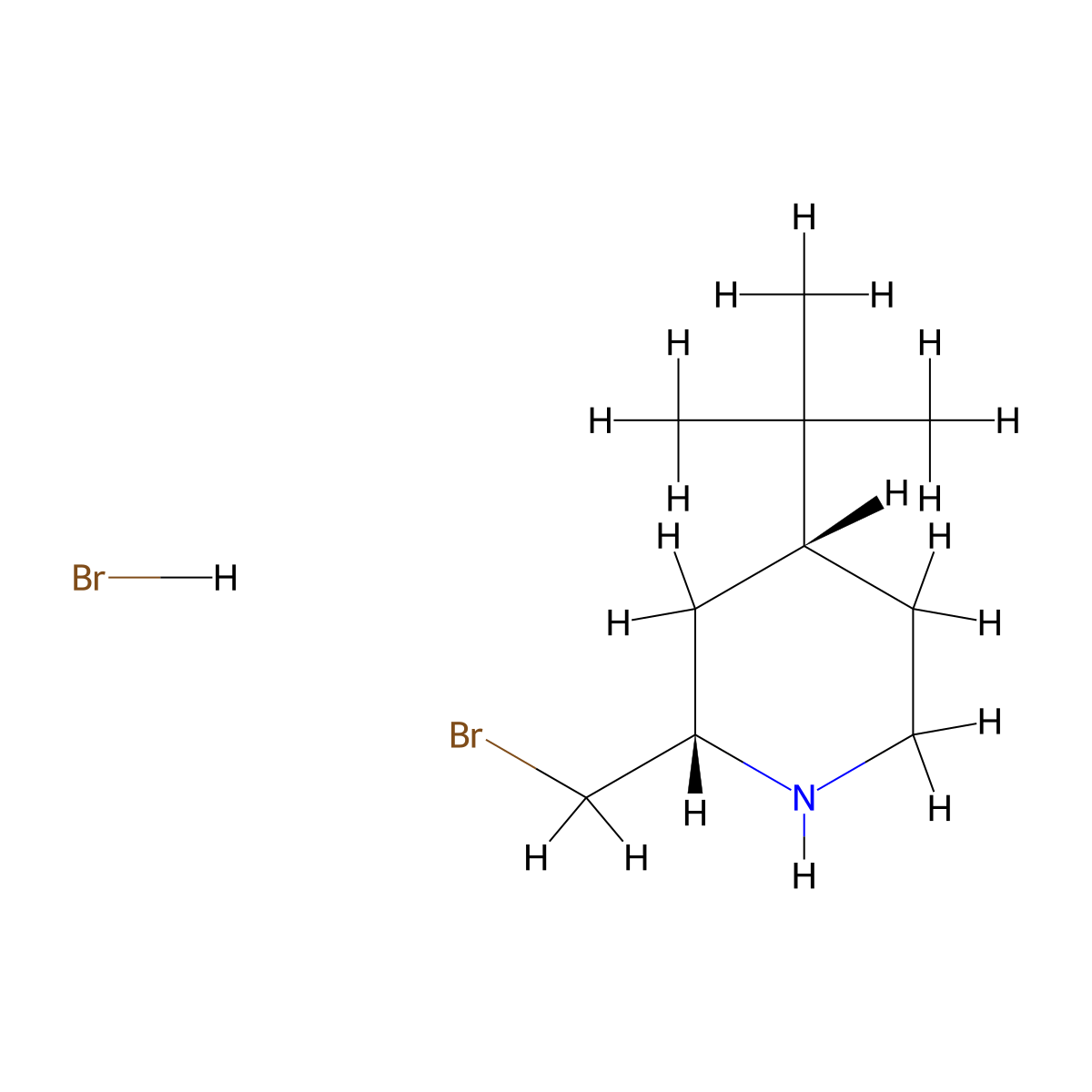 (2S,4R)-2-(Bromomethyl)-4-tert-butylpiperidine;hydrobromide molecular structure, CAS 2375247-73-5