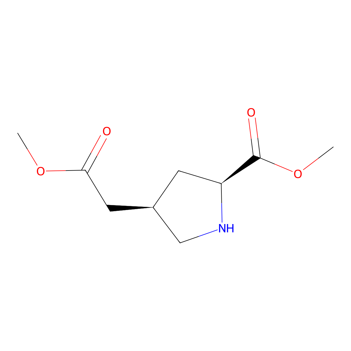 methyl (2S,4R)-4-(2-methoxy-2-oxoethyl)pyrrolidine-2-carboxylate molecular structure, CAS 2375247-86-0