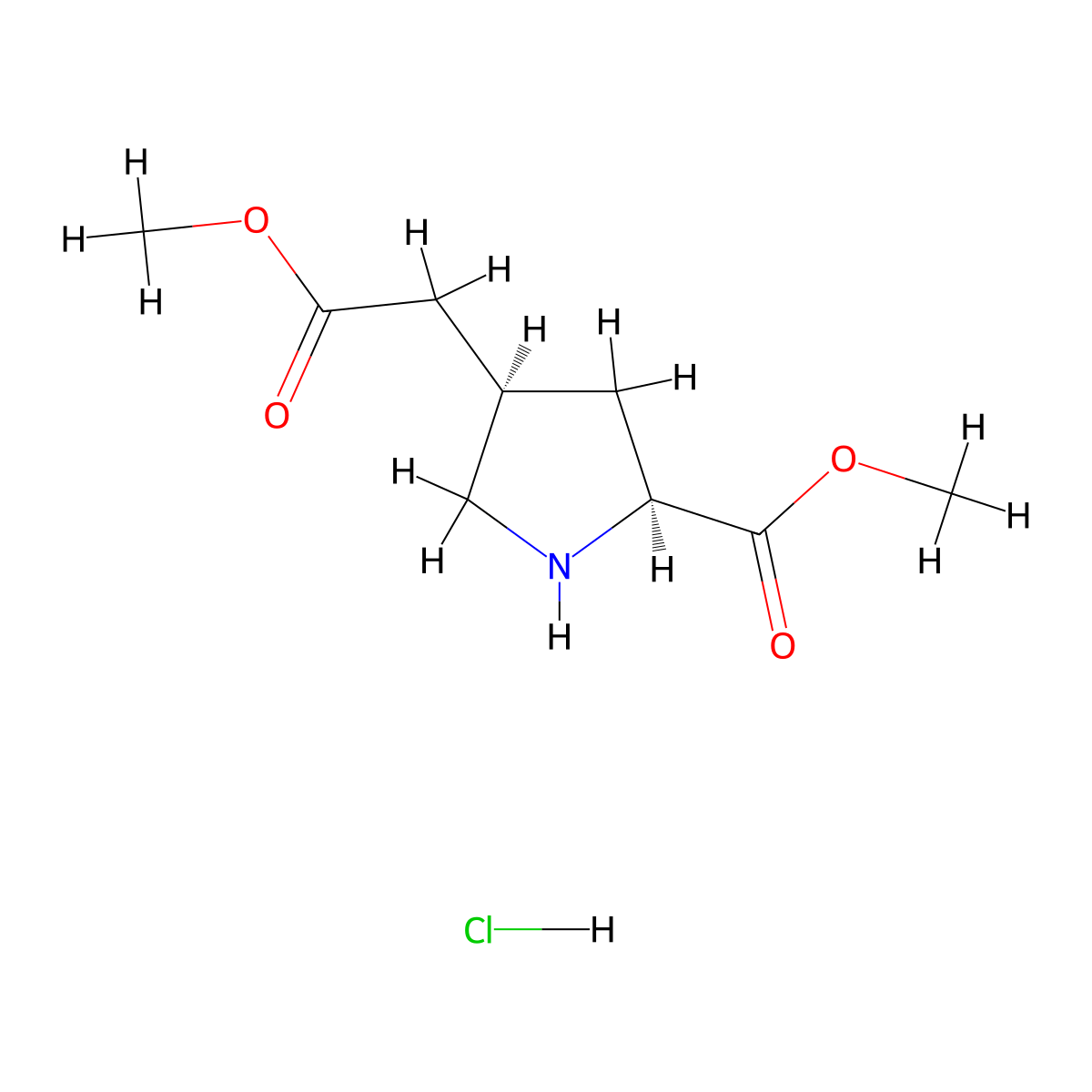 methyl (2S,4R)-4-(2-methoxy-2-oxoethyl)pyrrolidine-2-carboxylate hydrochloride molecular structure, CAS 2375247-87-1