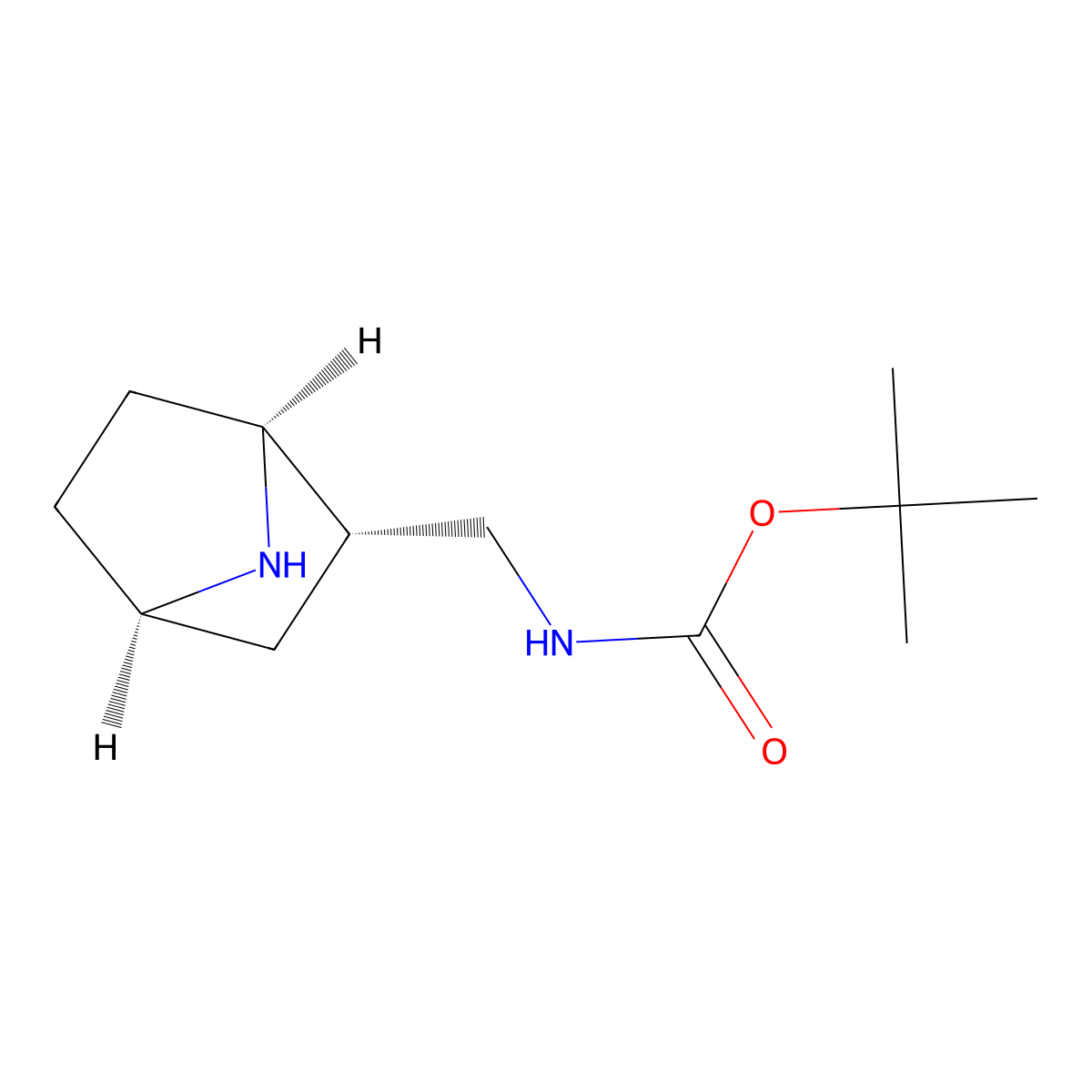 rac-tert-butyl N-(((1R,2R,4S)-7-azabicyclo(2.2.1)heptan-2-yl)methyl)carbamate molecular structure, CAS 2375247-98-4