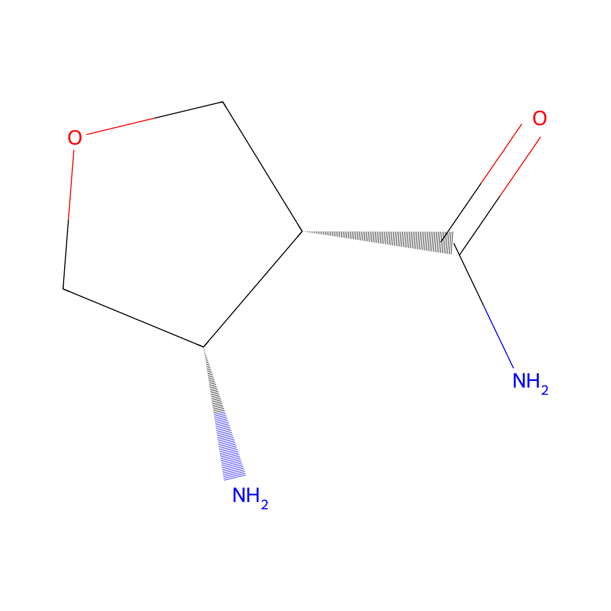 rac-(3R,4S)-4-aminooxolane-3-carboxamide molecular structure, CAS 2375248-03-4