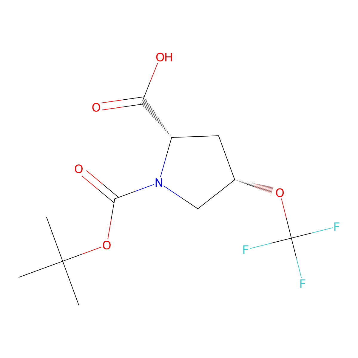 (2S,4S)-1-((tert-butoxy)carbonyl)-4-(trifluoromethoxy)pyrrolidine-2-carboxylic acid molecular structure, CAS 2375248-22-7