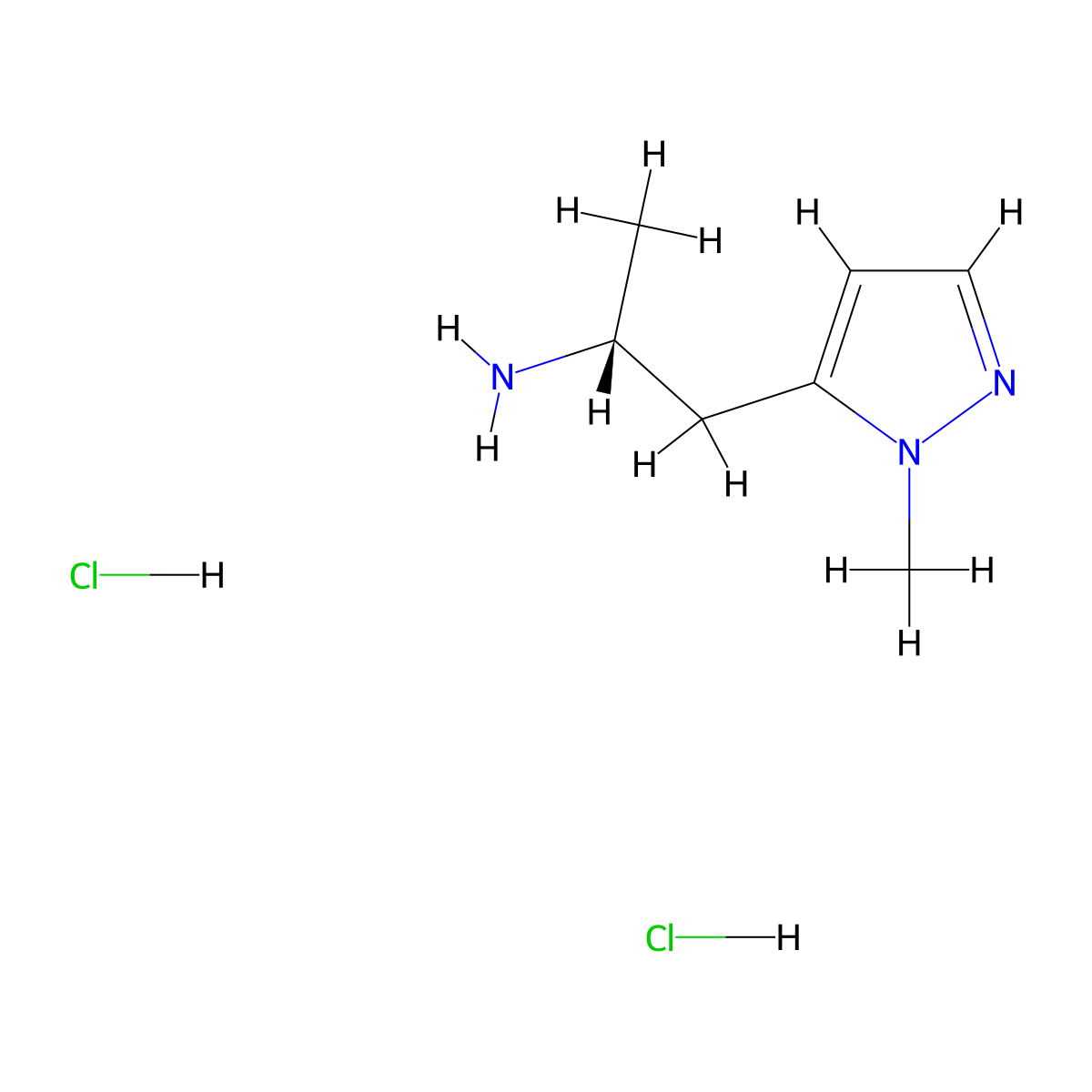 (2R)-1-(1-methyl-1H-pyrazol-5-yl)propan-2-amine dihydrochloride molecular structure, CAS 2375248-30-7
