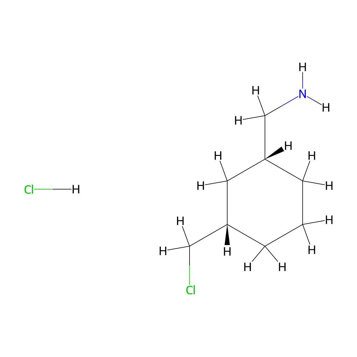 [(1R,3S)-3-(Chloromethyl)cyclohexyl]methanamine;hydrochloride molecular structure, CAS 2375248-34-1