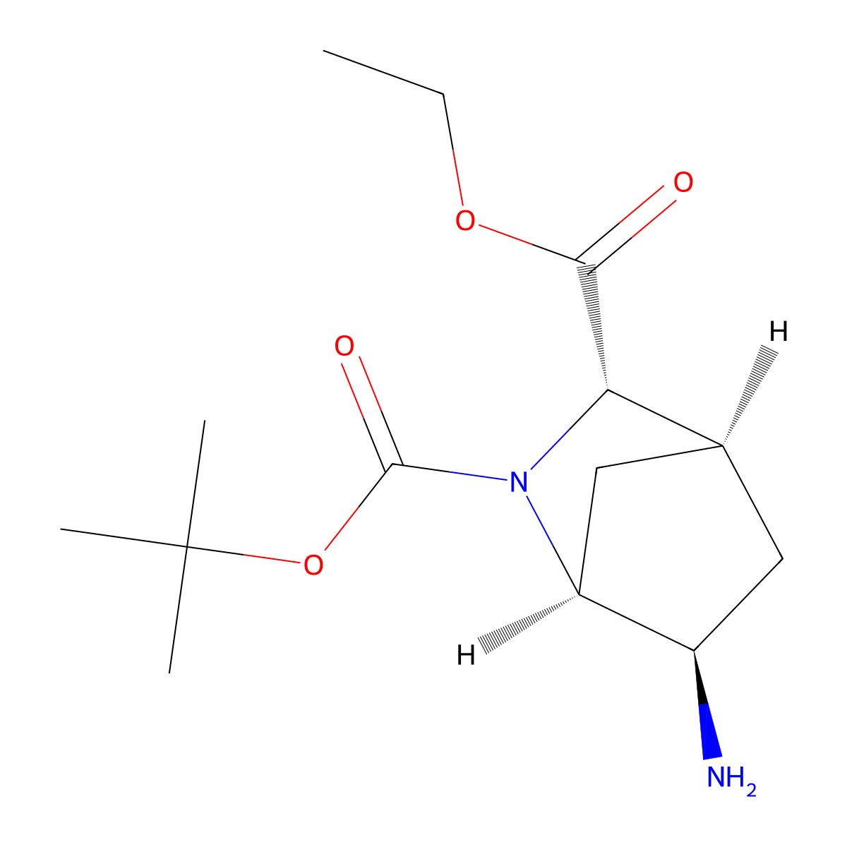 rac-2-tert-butyl 3-ethyl (1R,3R,4R,6S)-6-amino-2-azabicyclo[2.2.1]heptane-2,3-dicarboxylate molecular structure, CAS 2375248-42-1