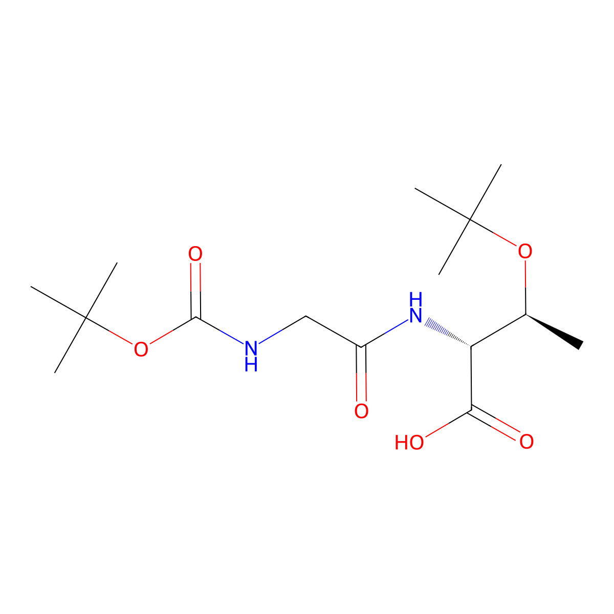 (2R,3S)-3-(tert-butoxy)-2-(2-(((tert-butoxy)carbonyl)amino)acetamido)butanoic acid molecular structure, CAS 2375248-47-6